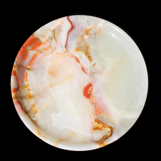 Afghan Jade hand-carved plate 154mm diameter 526g in sunlight - Rocks and Things Store