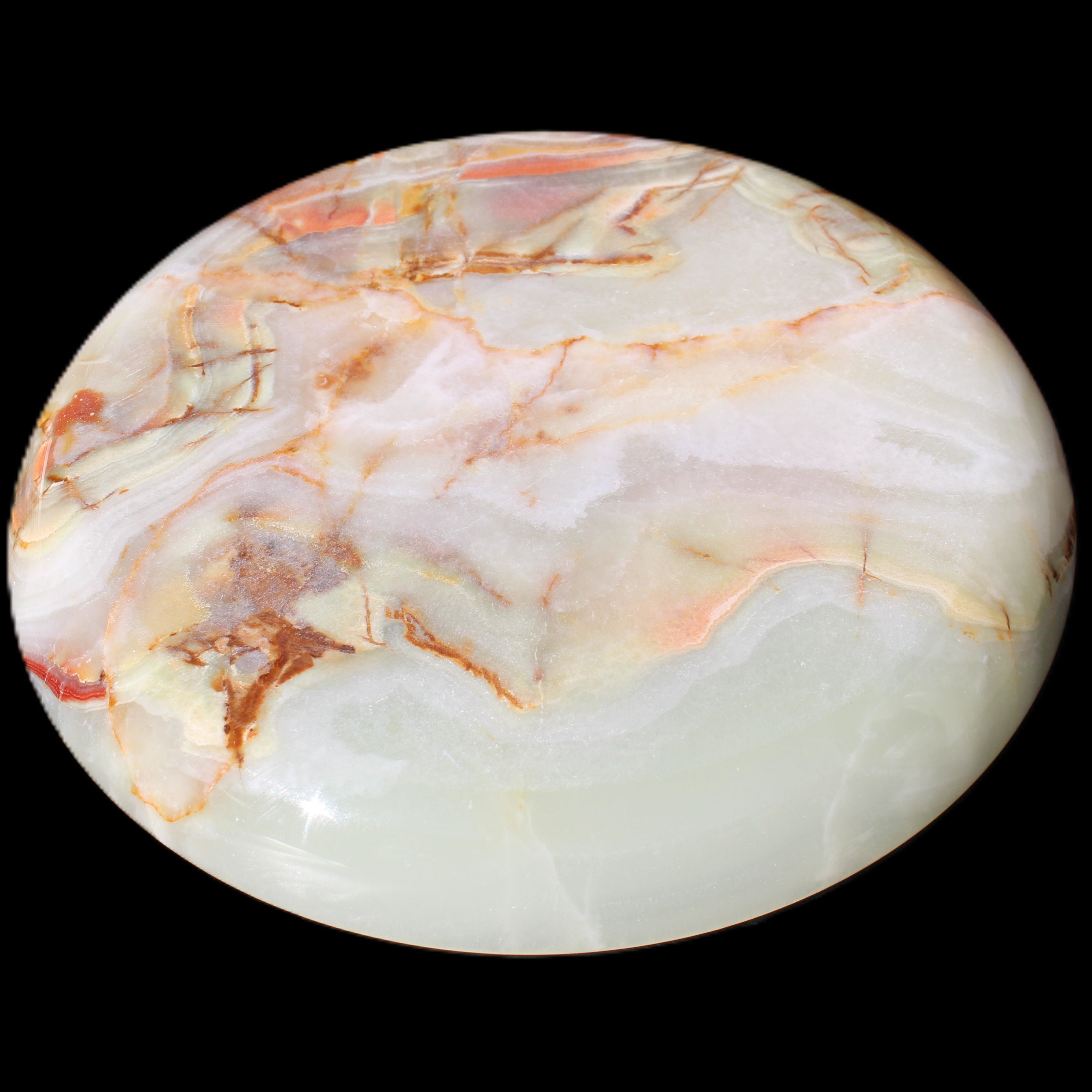 Afghan Jade hand-carved plate 154mm diameter 526g in sunlight - Rocks and Things Store