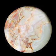 Afghan Jade hand-carved plate 154mm diameter 526g in sunlight - Rocks and Things Store