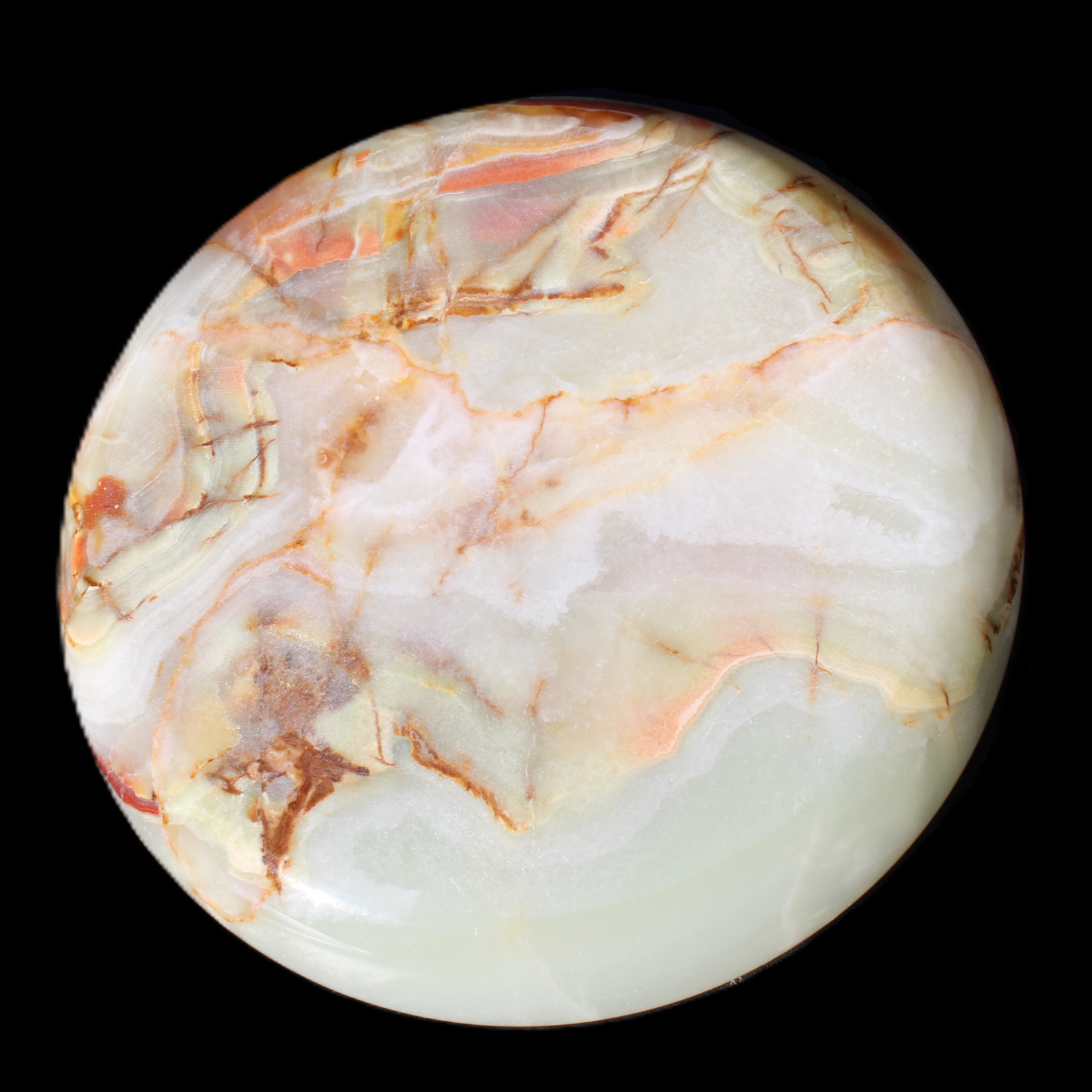 Afghan Jade hand-carved plate 154mm diameter 526g in sunlight - Rocks and Things Store