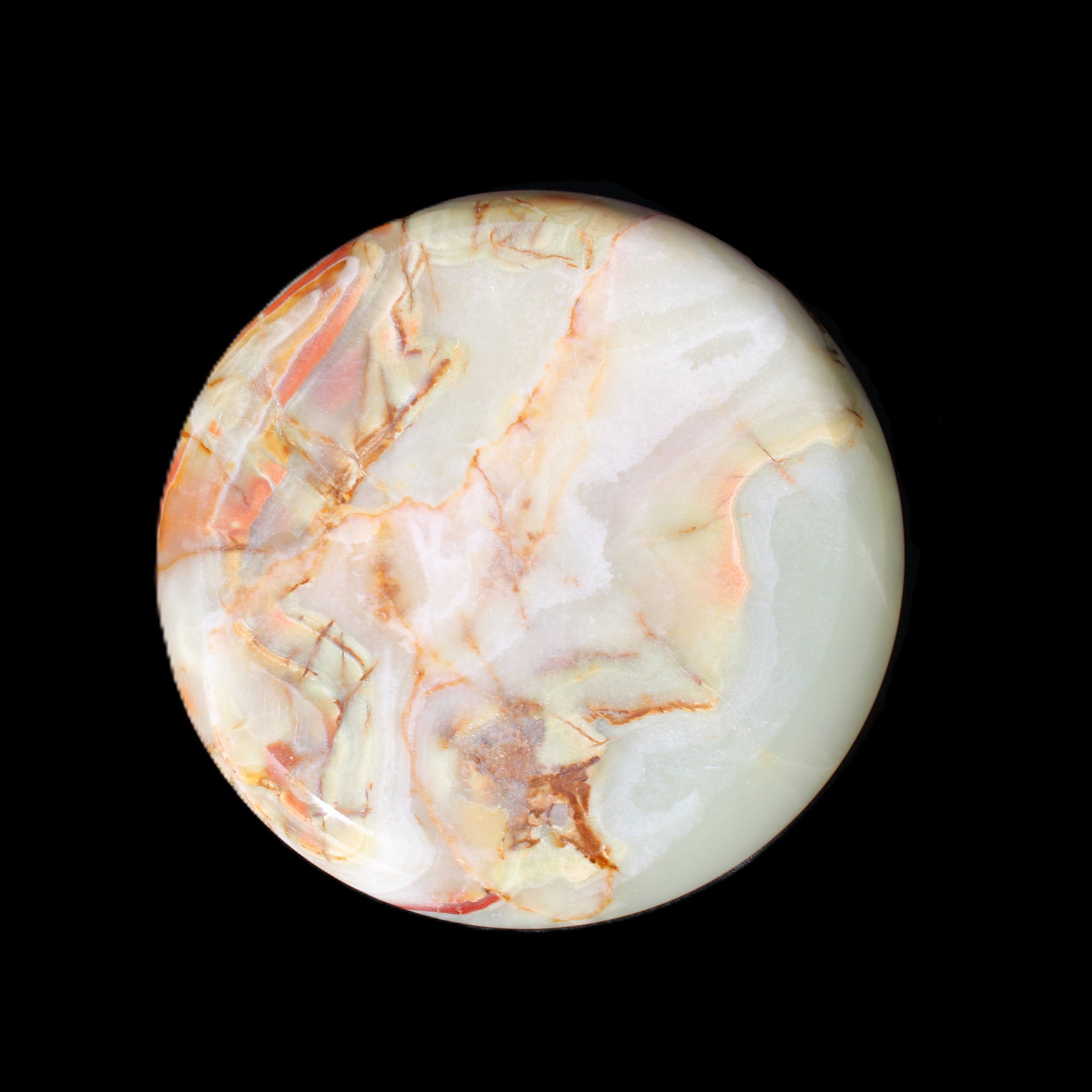 Afghan Jade hand-carved plate 154mm diameter 526g in sunlight - Rocks and Things Store
