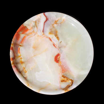Afghan Jade hand-carved plate 154mm diameter 526g in sunlight - Rocks and Things Store