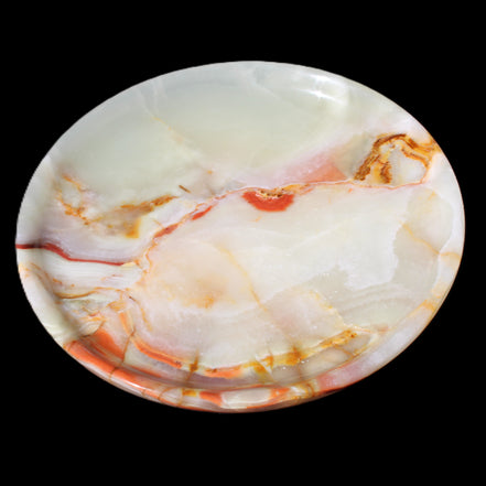 Afghan Jade hand-carved plate 154mm diameter 526g in sunlight - Rocks and Things Store