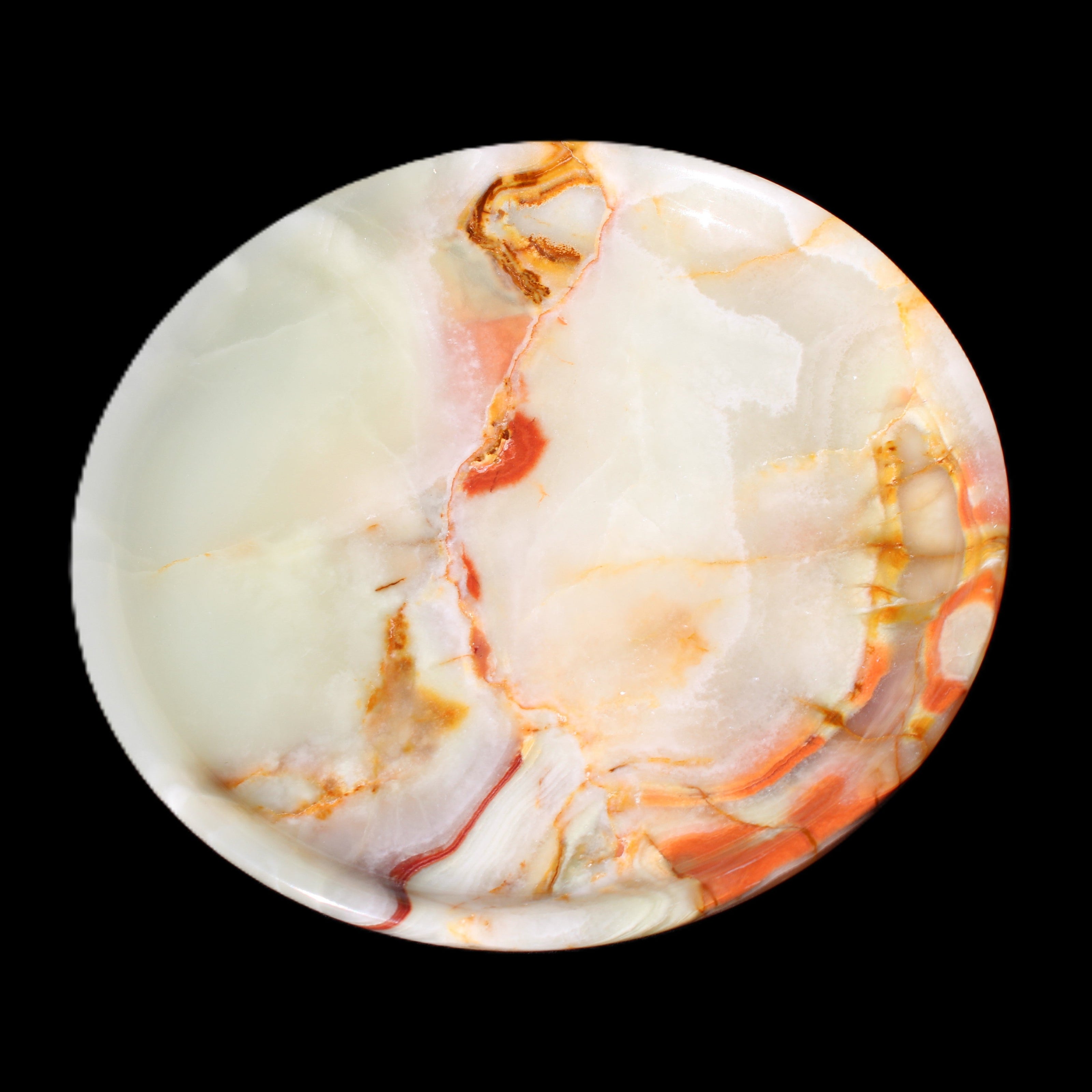 Afghan Jade hand-carved plate 154mm diameter 526g in sunlight - Rocks and Things Store