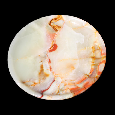 Afghan Jade hand-carved plate 154mm diameter 526g in sunlight - Rocks and Things Store