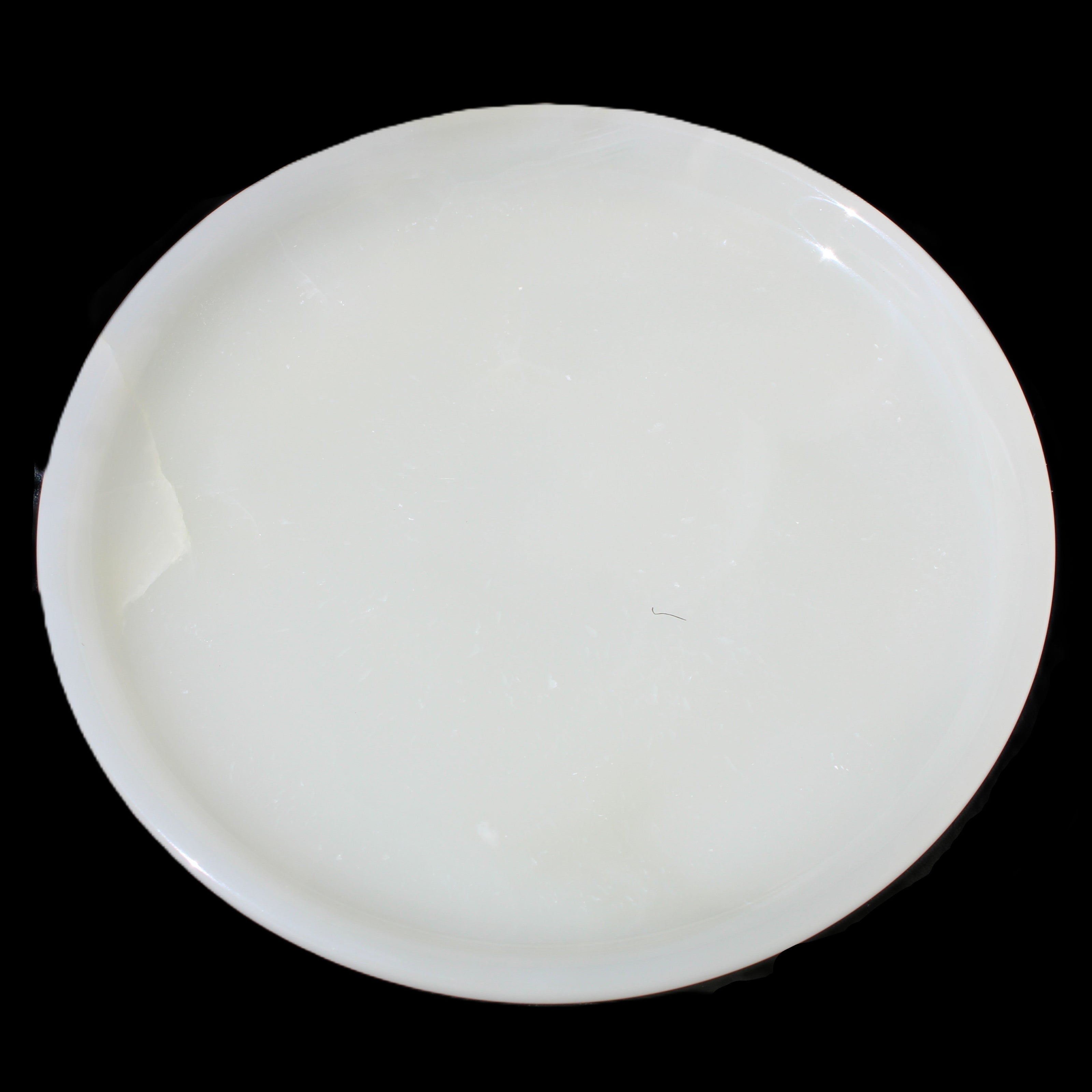 Afghan Jade Onyx  hand-carved plate 154mm diameter 526g in sunlight - Rocks and Things Store
