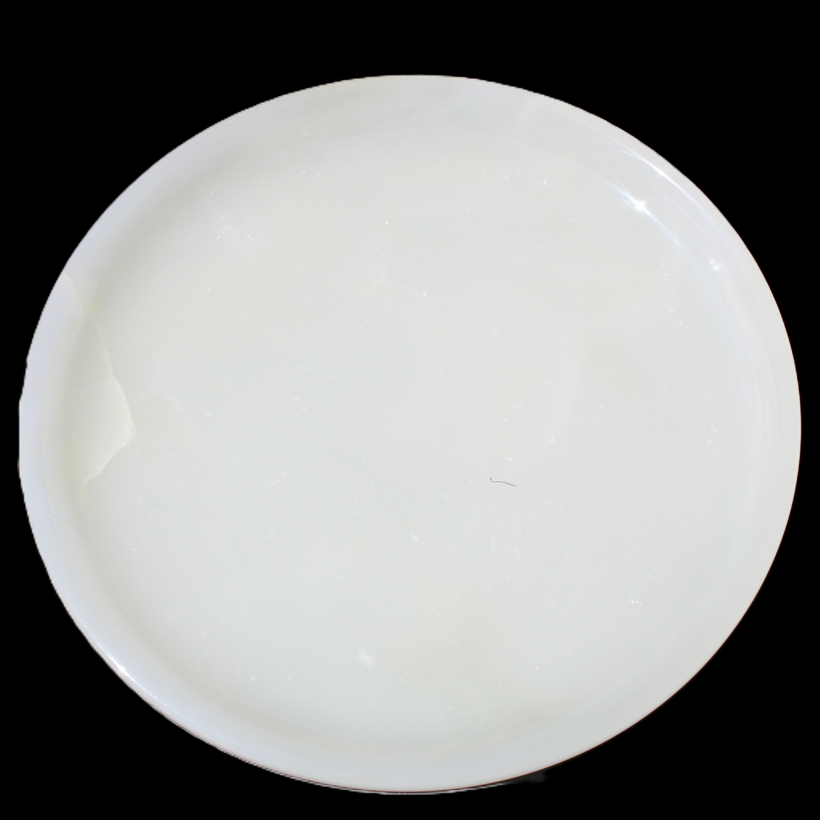 Afghan Jade Onyx  hand-carved plate 154mm diameter 526g in sunlight - Rocks and Things Store