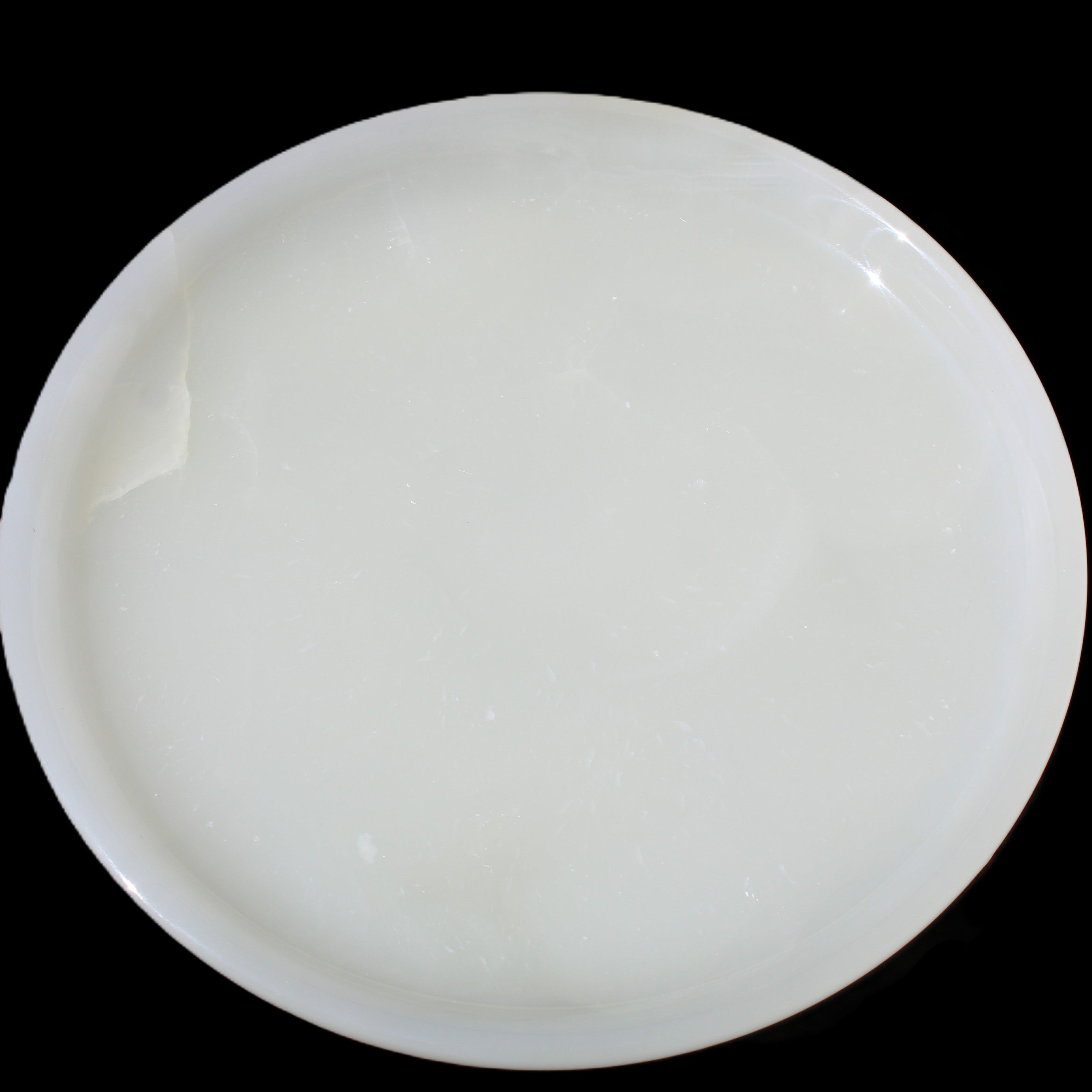 Afghan Jade Onyx  hand-carved plate 154mm diameter 526g in sunlight - Rocks and Things Store