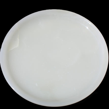 Afghan Jade Onyx  hand-carved plate 154mm diameter 526g in sunlight - Rocks and Things Store