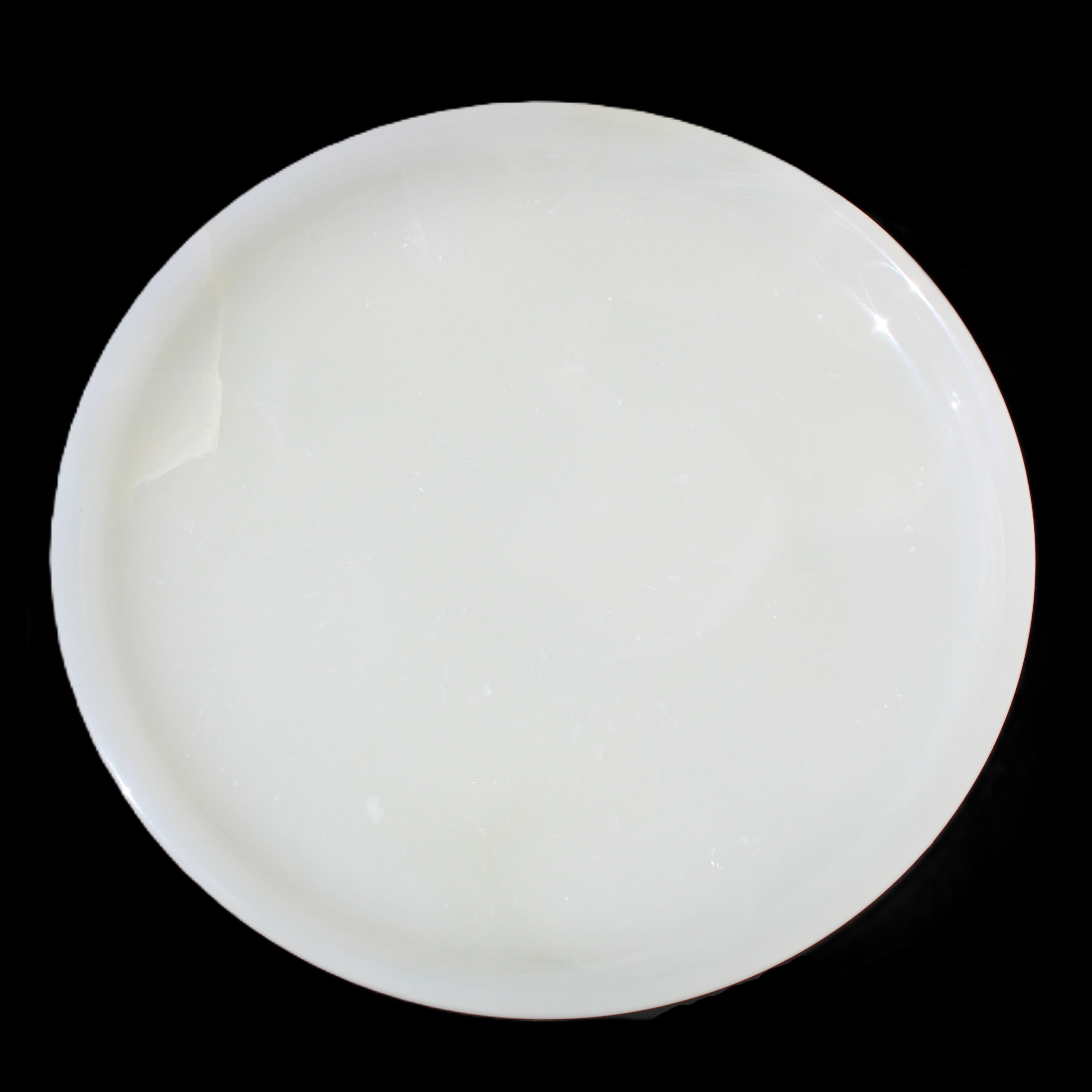 Afghan Jade Onyx  hand-carved plate 154mm diameter 526g in sunlight - Rocks and Things Store