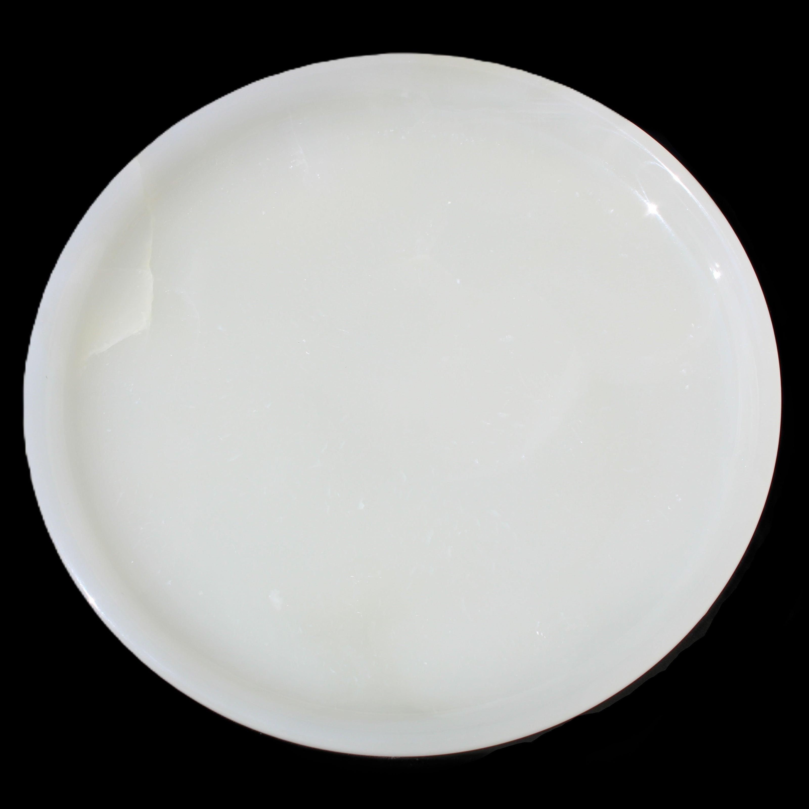 Afghan Jade Onyx  hand-carved plate 154mm diameter 526g in sunlight - Rocks and Things Store