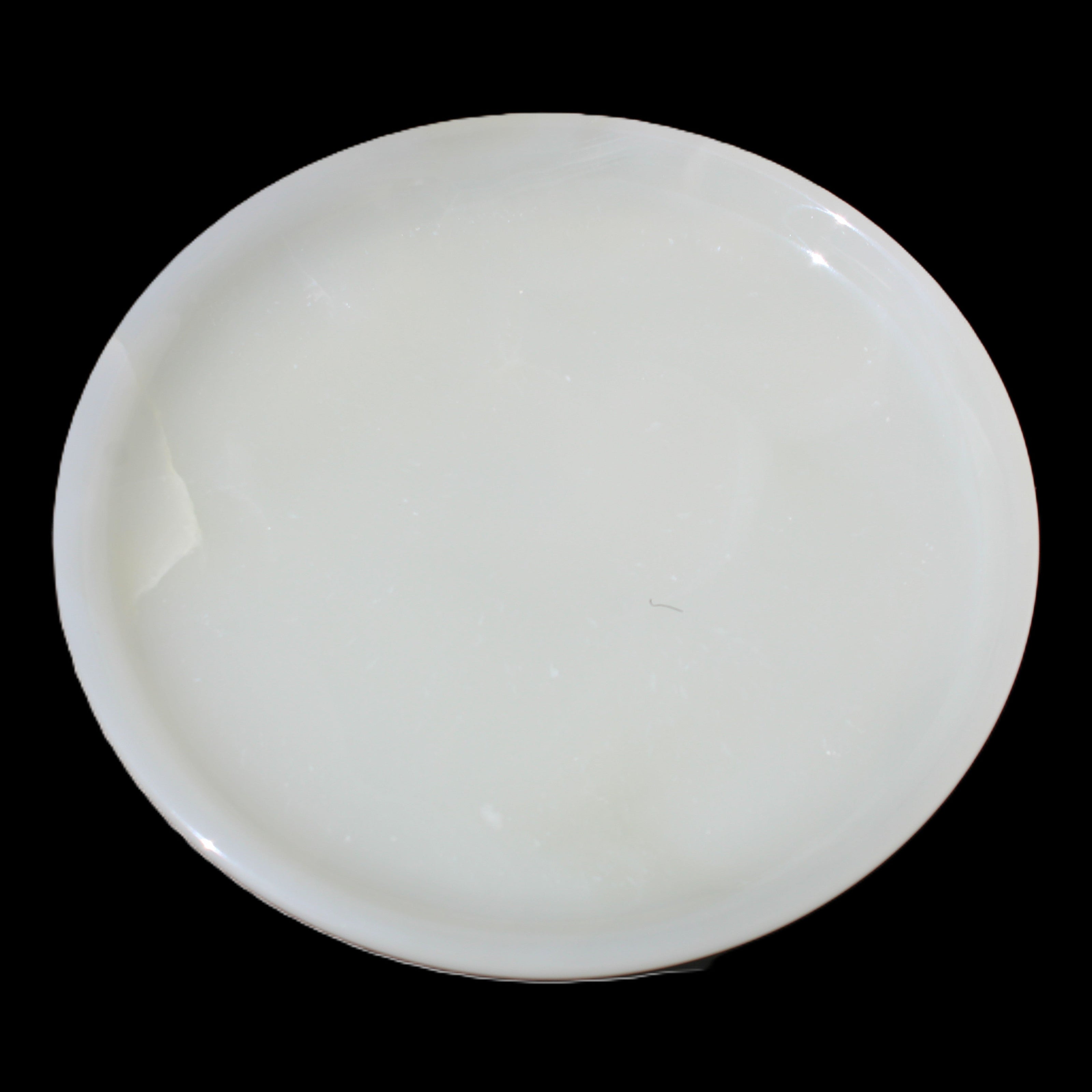 Afghan Jade Onyx  hand-carved plate 154mm diameter 526g in sunlight - Rocks and Things Store