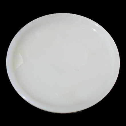 Afghan Jade Onyx  hand-carved plate 154mm diameter 526g in sunlight - Rocks and Things Store