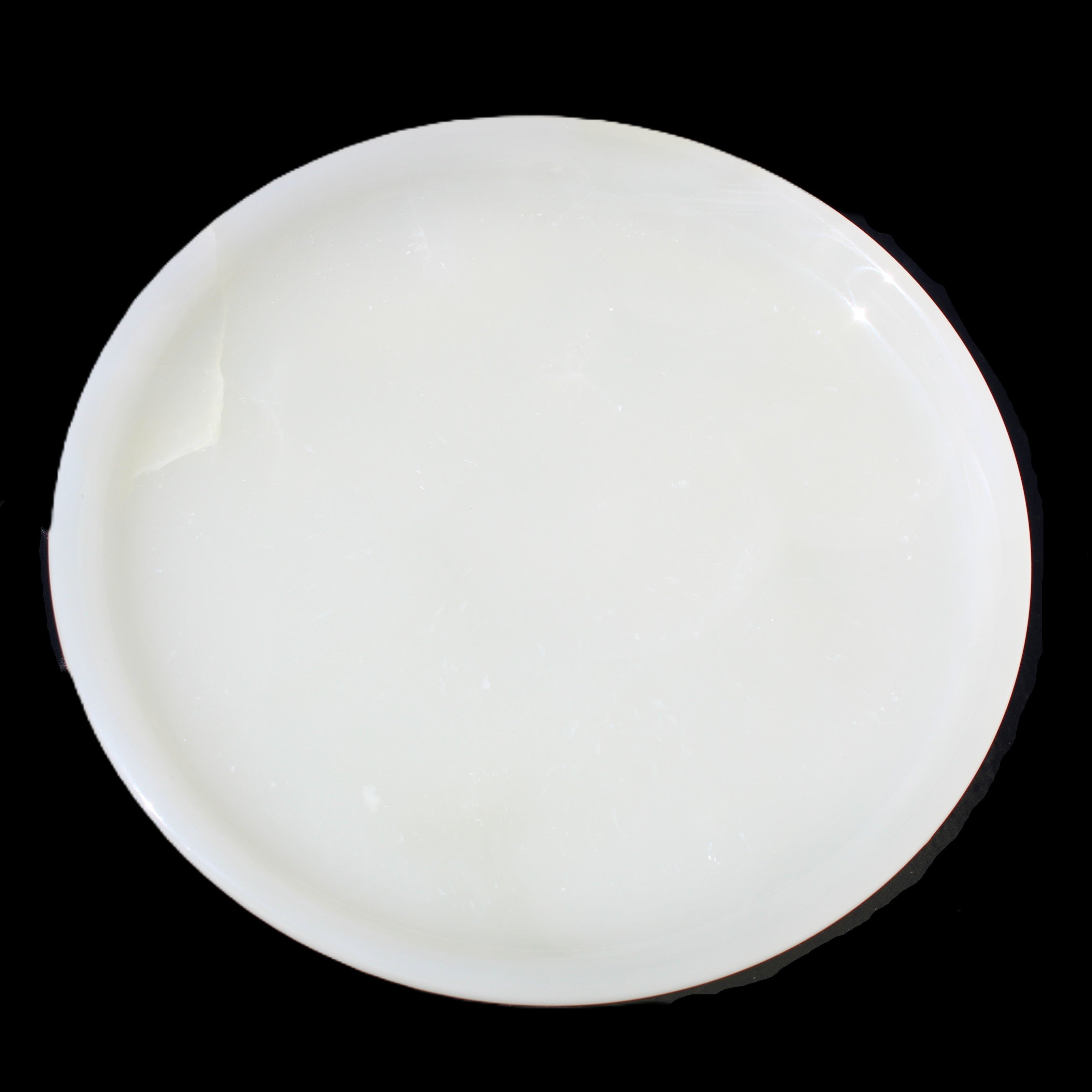 Afghan Jade Onyx  hand-carved plate 154mm diameter 526g in sunlight - Rocks and Things Store