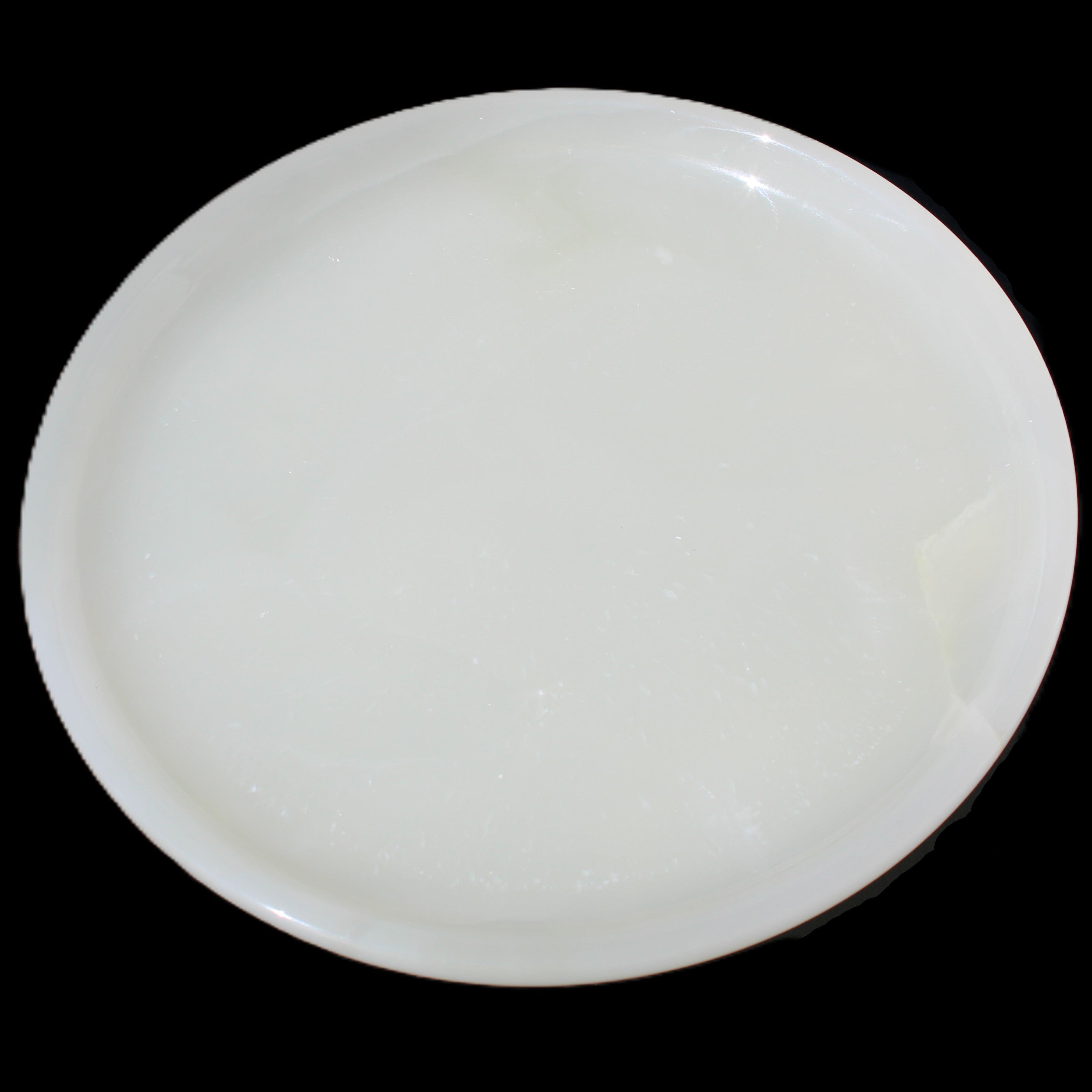 Afghan Jade Onyx  hand-carved plate 154mm diameter 526g in sunlight - Rocks and Things Store