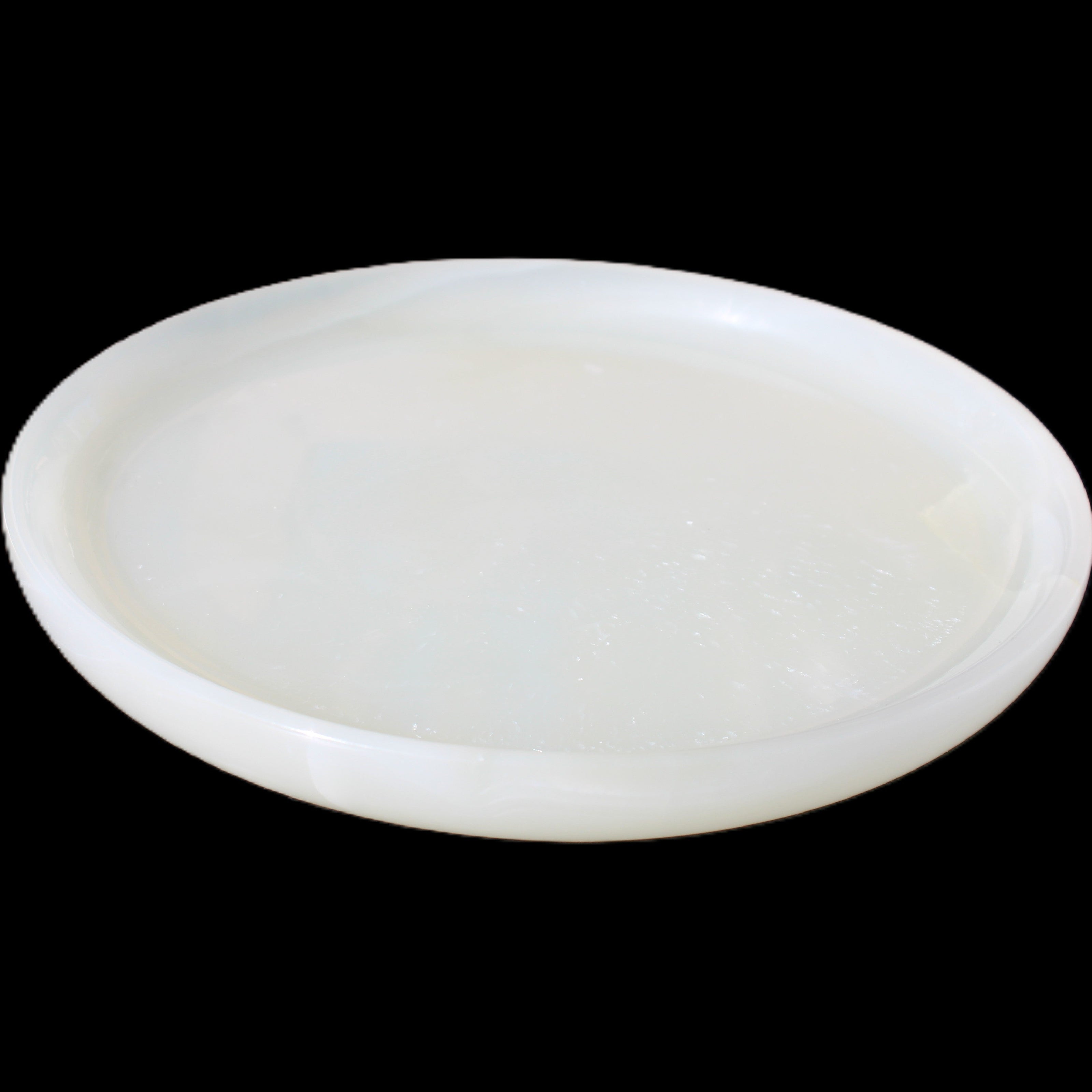 Afghan Jade Onyx  hand-carved plate 154mm diameter 526g in sunlight - Rocks and Things Store