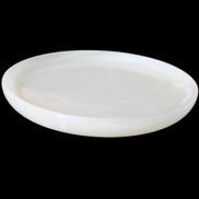 Afghan Jade Onyx  hand-carved plate 154mm diameter 526g in sunlight - Rocks and Things Store