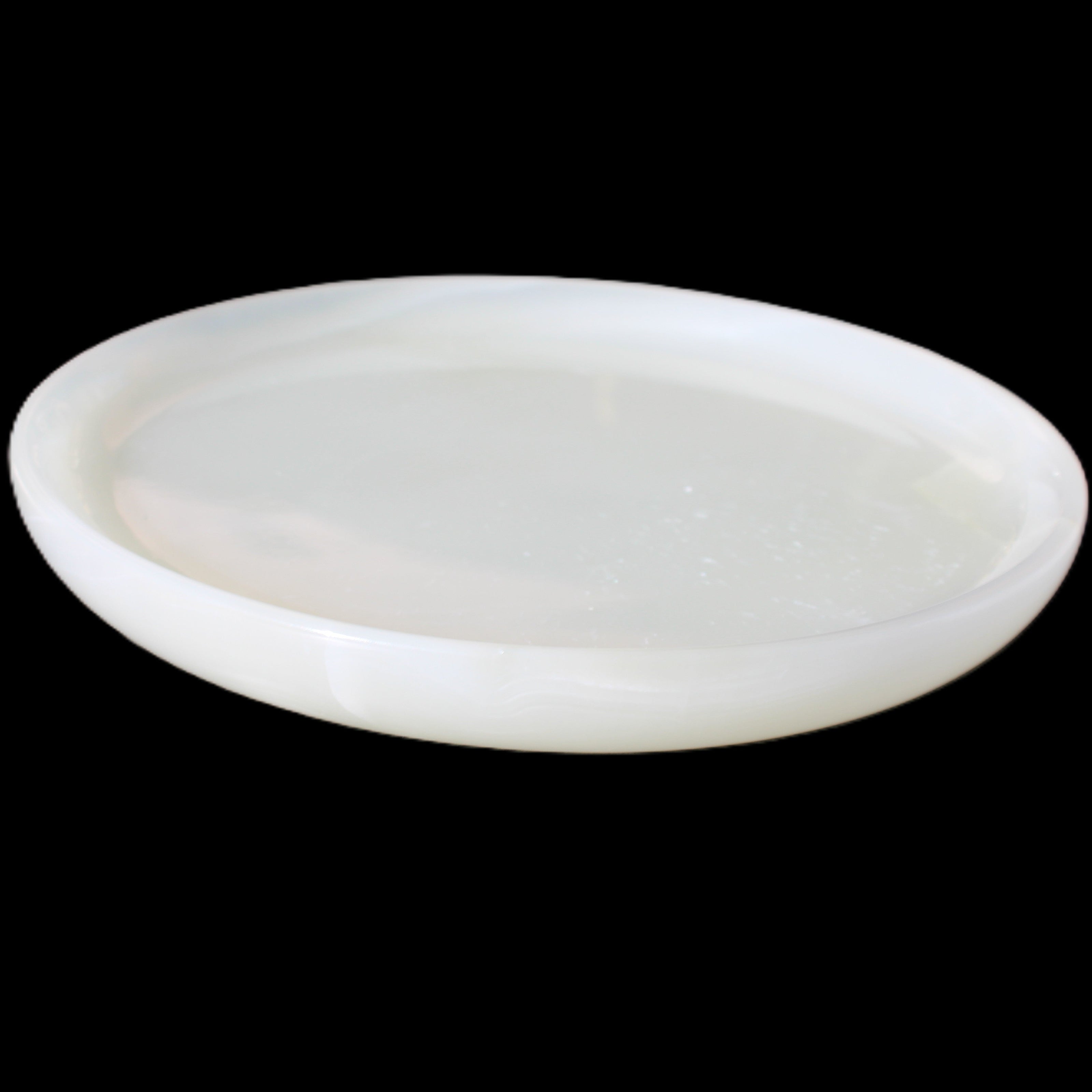 Afghan Jade Onyx  hand-carved plate 154mm diameter 526g in sunlight - Rocks and Things Store