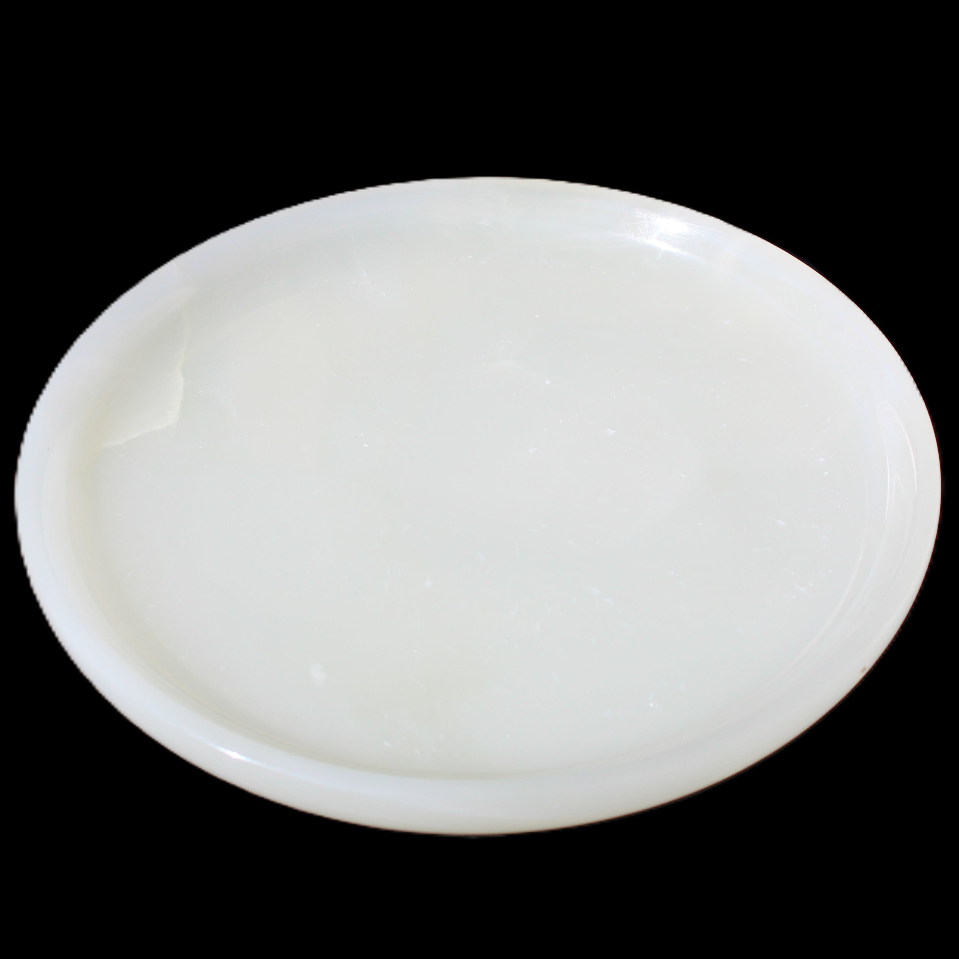 Afghan Jade Onyx  hand-carved plate 154mm diameter 526g in sunlight - Rocks and Things Store