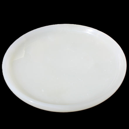 Afghan Jade Onyx  hand-carved plate 154mm diameter 526g in sunlight - Rocks and Things Store