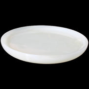 Afghan Jade Onyx  hand-carved plate 154mm diameter 526g in sunlight - Rocks and Things Store