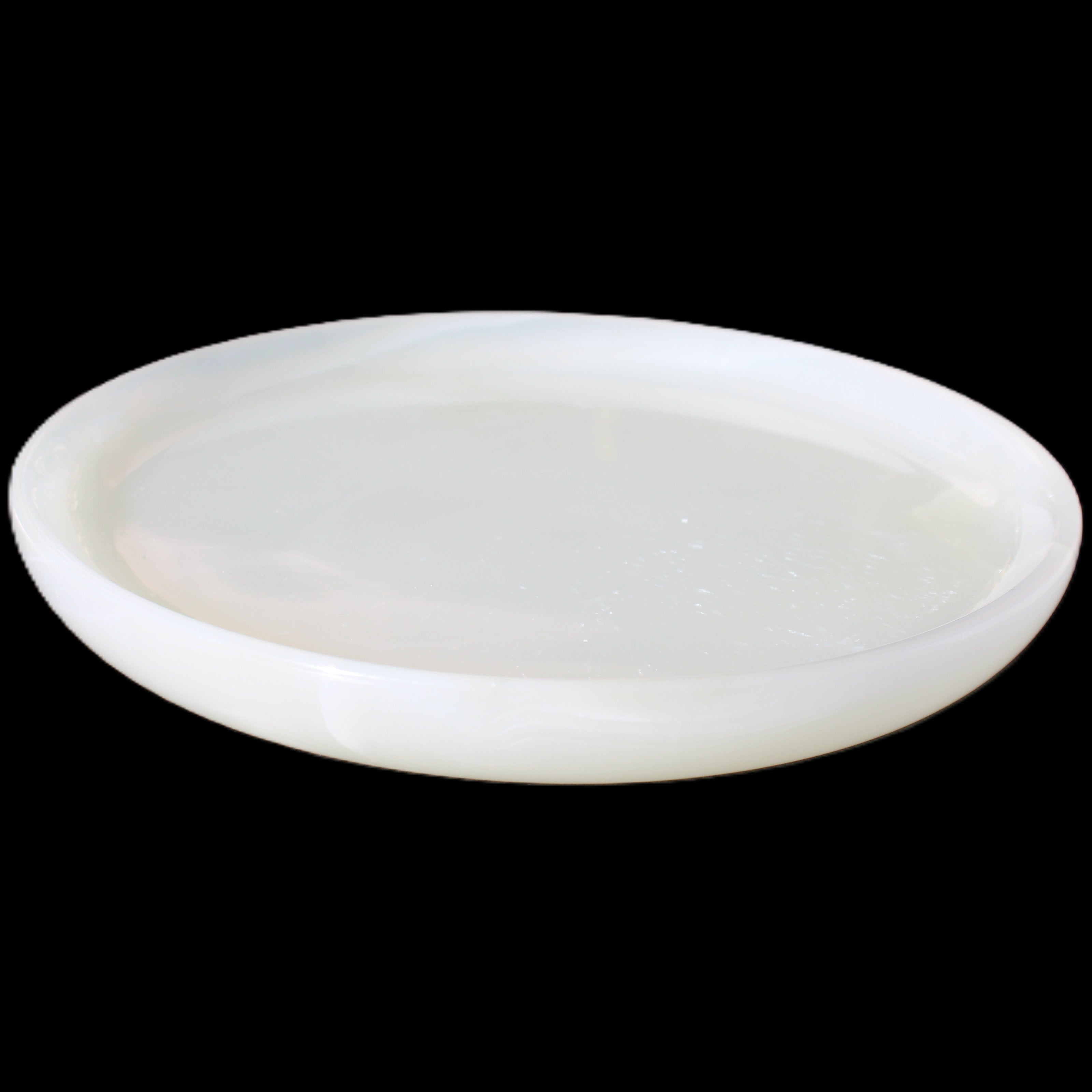 Afghan Jade Onyx  hand-carved plate 154mm diameter 526g in sunlight - Rocks and Things Store