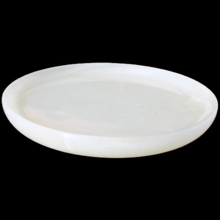 Afghan Jade Onyx  hand-carved plate 154mm diameter 526g in sunlight - Rocks and Things Store
