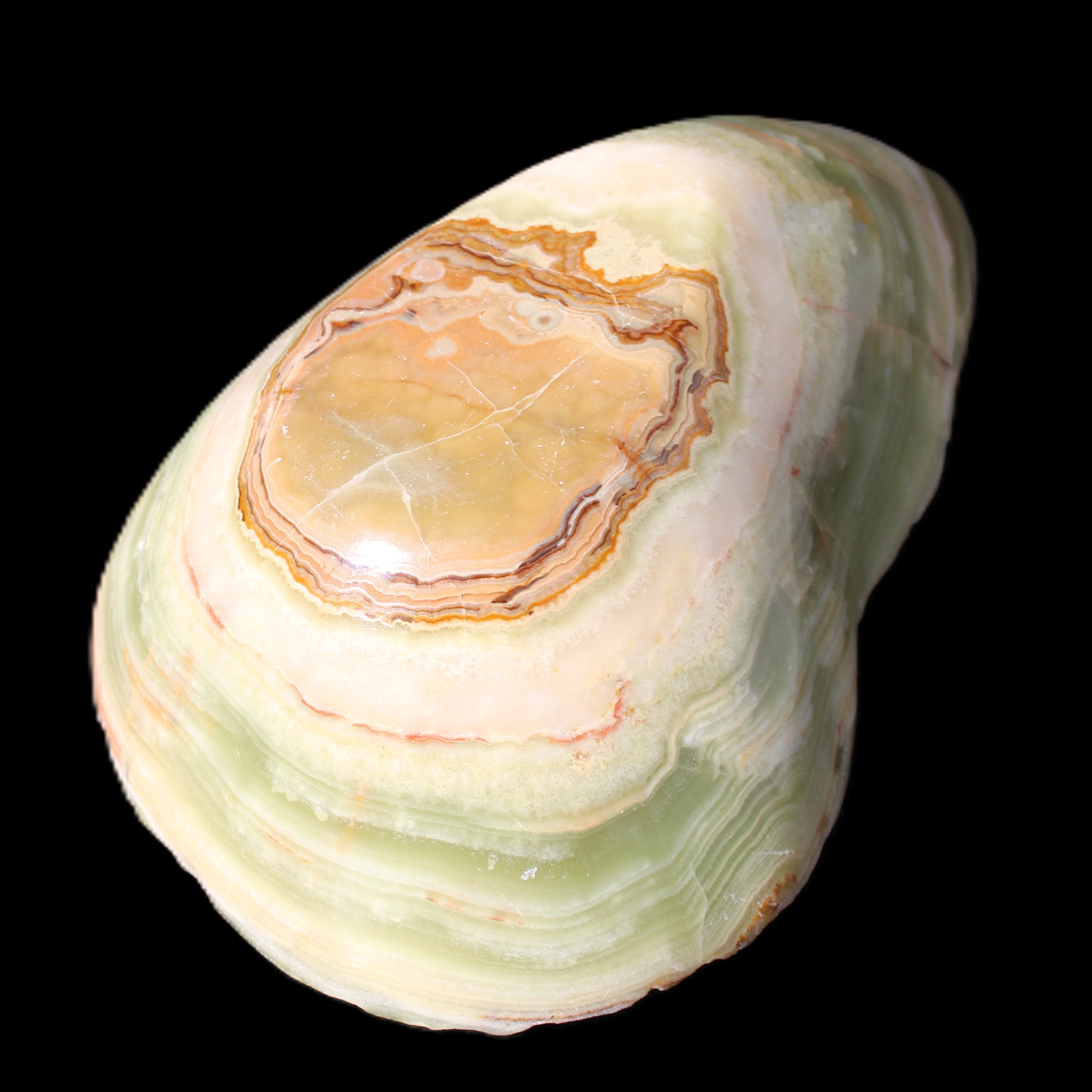 Afghan Jade hand-carved bowl irregular 152*100*41mm 467g in sunlight - Rocks and Things Store