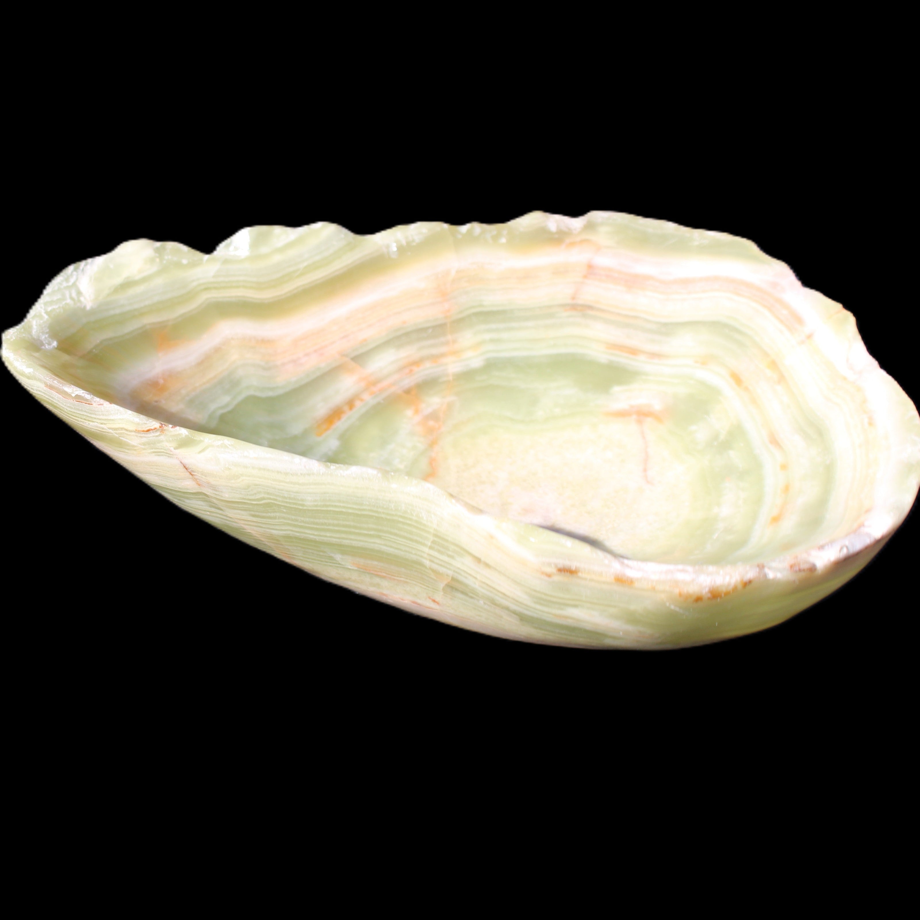 Afghan Jade hand-carved bowl irregular 152*100*41mm 467g in sunlight - Rocks and Things Store
