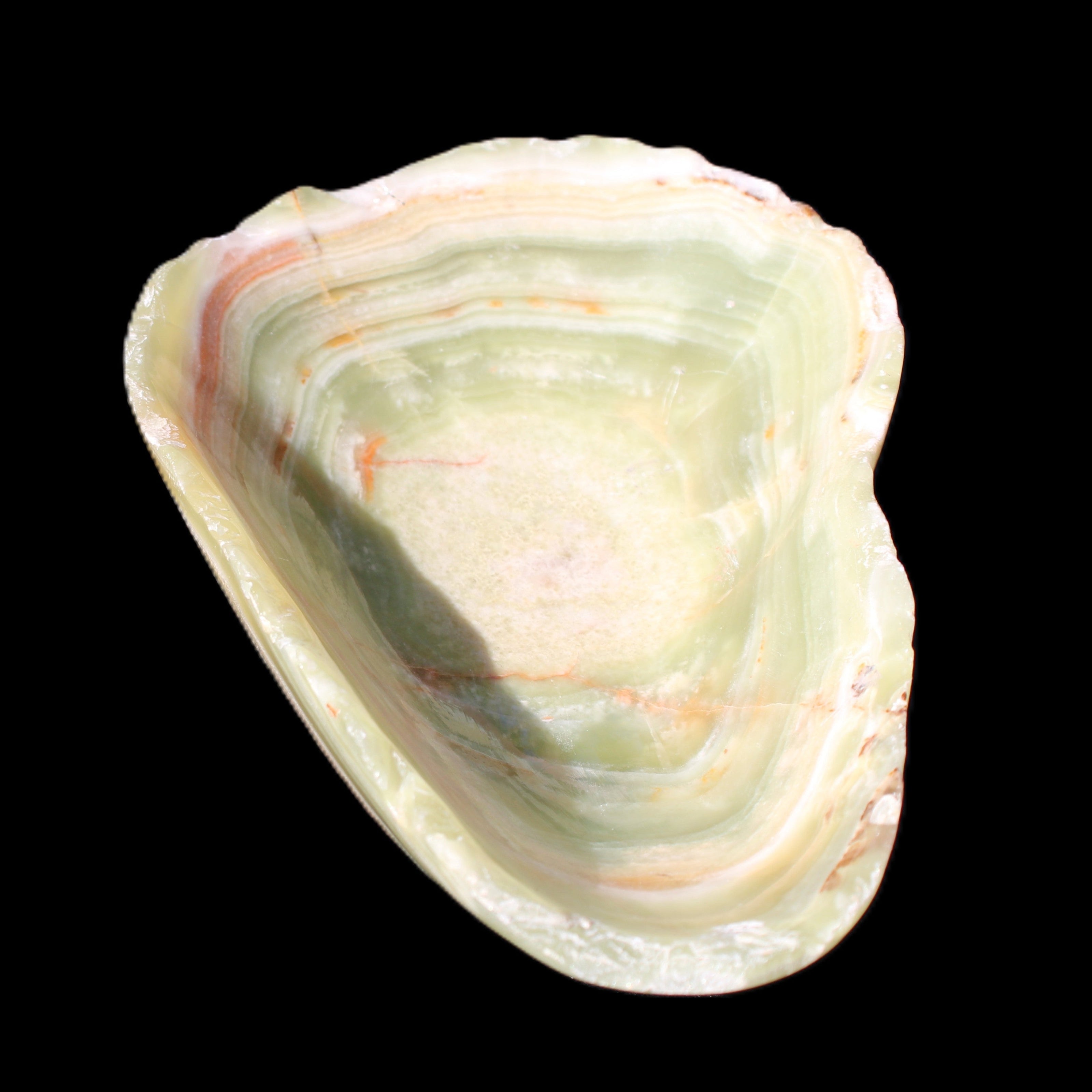 Afghan Jade hand-carved bowl irregular 152*100*41mm 467g in sunlight - Rocks and Things Store