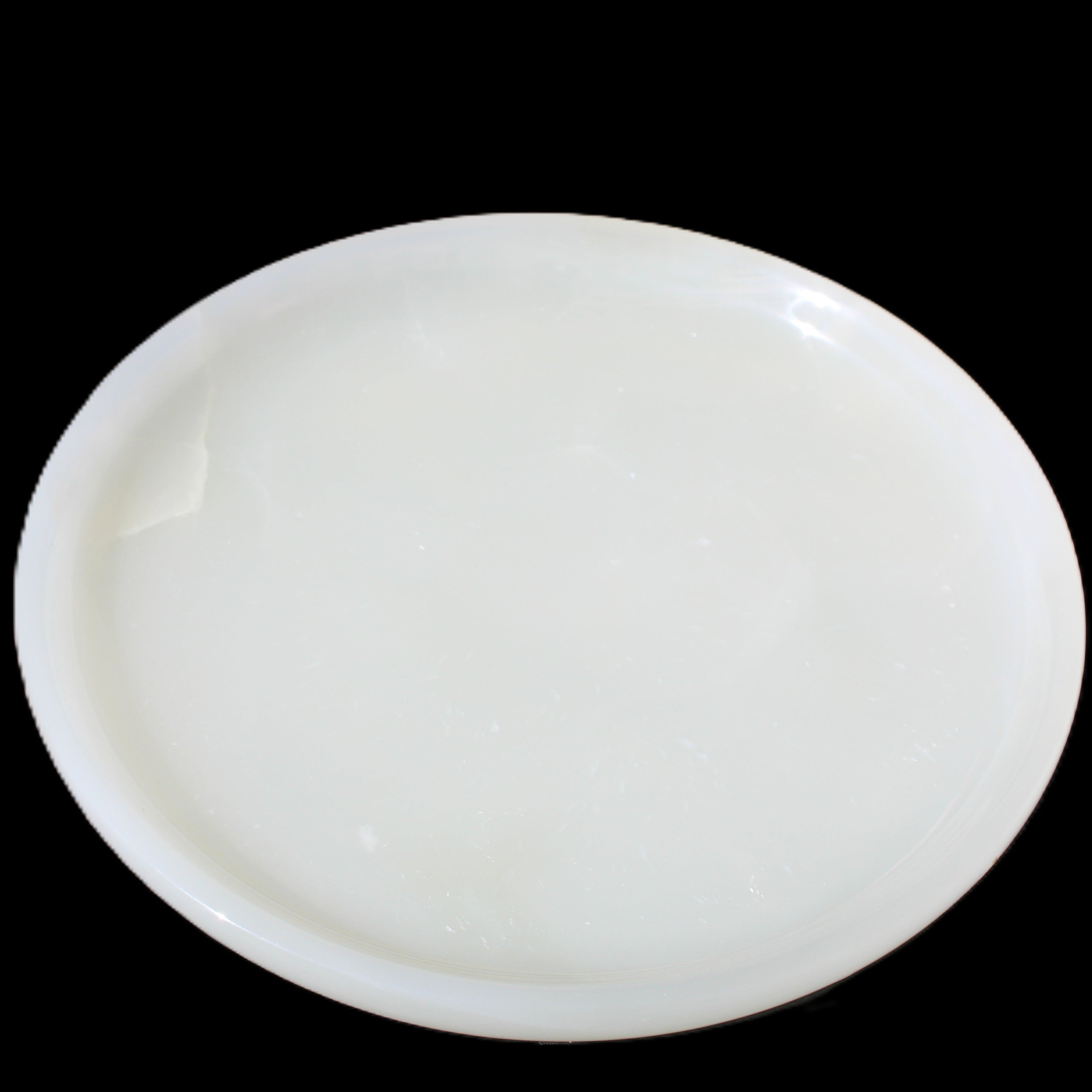 Afghan Jade Onyx  hand-carved plate 154mm diameter 526g in sunlight - Rocks and Things Store