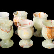 Afghan Jade goblets 80ml  62*95mm 226-250g in sunlight - Rocks and Things Store