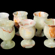 Afghan Jade goblets 80ml  62*95mm 226-250g in sunlight - Rocks and Things Store