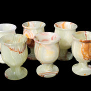 Afghan Jade goblets 80ml  62*95mm 226-250g in sunlight - Rocks and Things Store