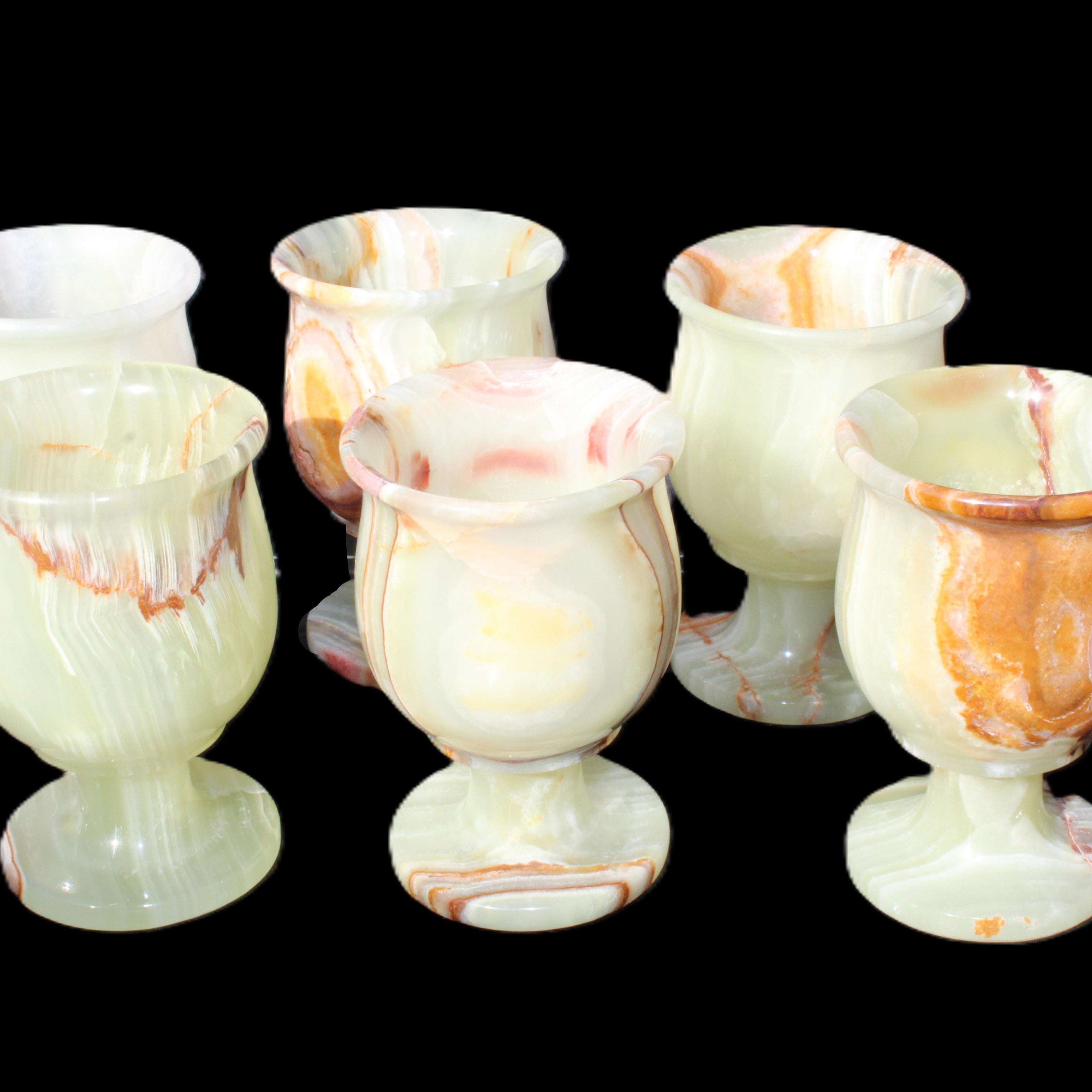 Afghan Jade goblets 80ml  62*95mm 226-250g in sunlight - Rocks and Things Store