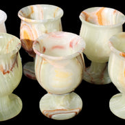 Afghan Jade goblets 80ml  62*95mm 226-250g in sunlight - Rocks and Things Store