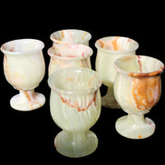 Afghan Jade goblets 80ml  62*95mm 226-250g in sunlight - Rocks and Things Store