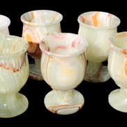 Afghan Jade goblets 80ml  62*95mm 226-250g in sunlight - Rocks and Things Store