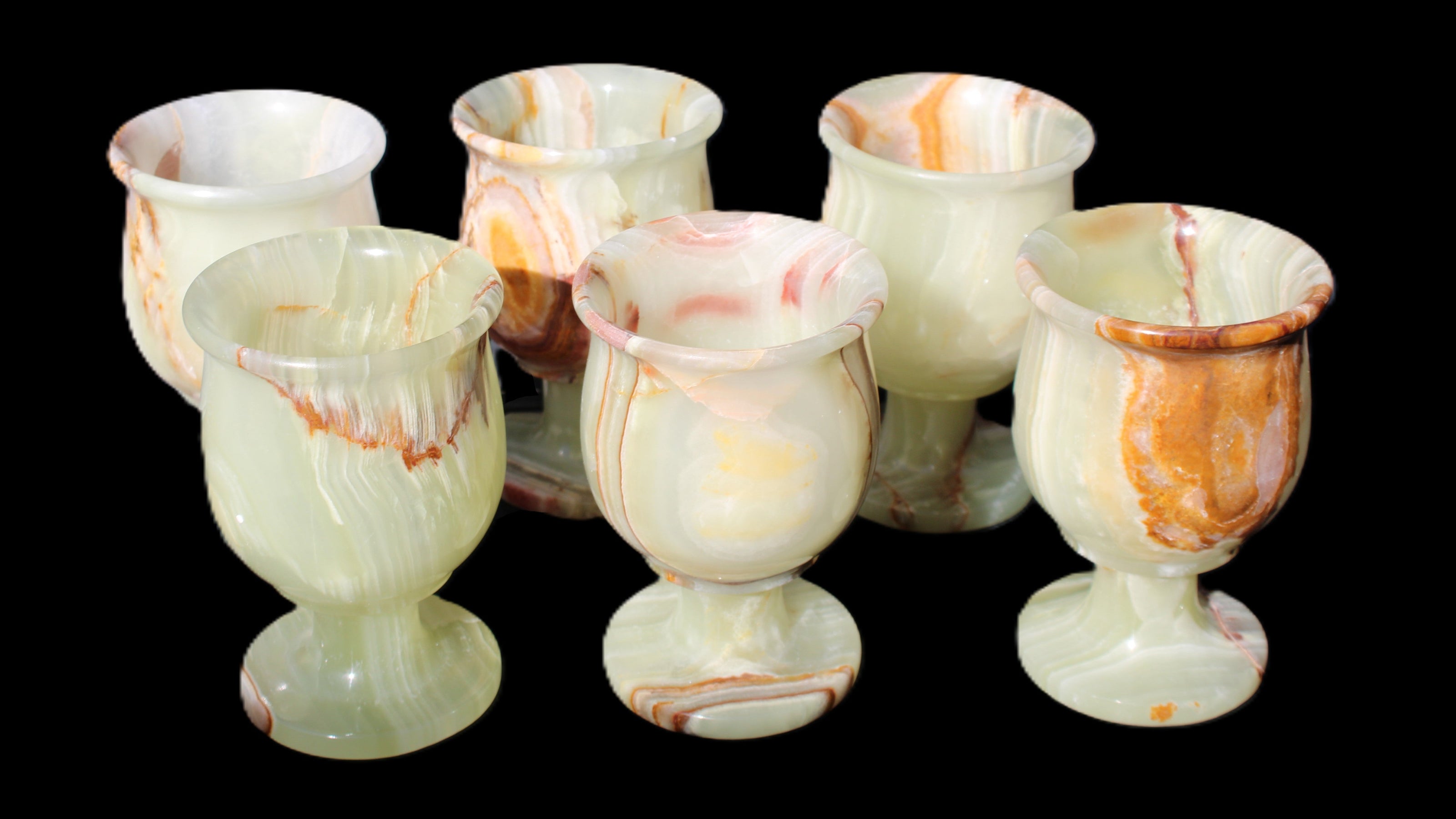 Afghan Jade goblets 80ml  62*95mm 226-250g in sunlight - Rocks and Things Store