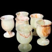 Afghan Jade goblets 80ml  62*95mm 226-250g in sunlight - Rocks and Things Store