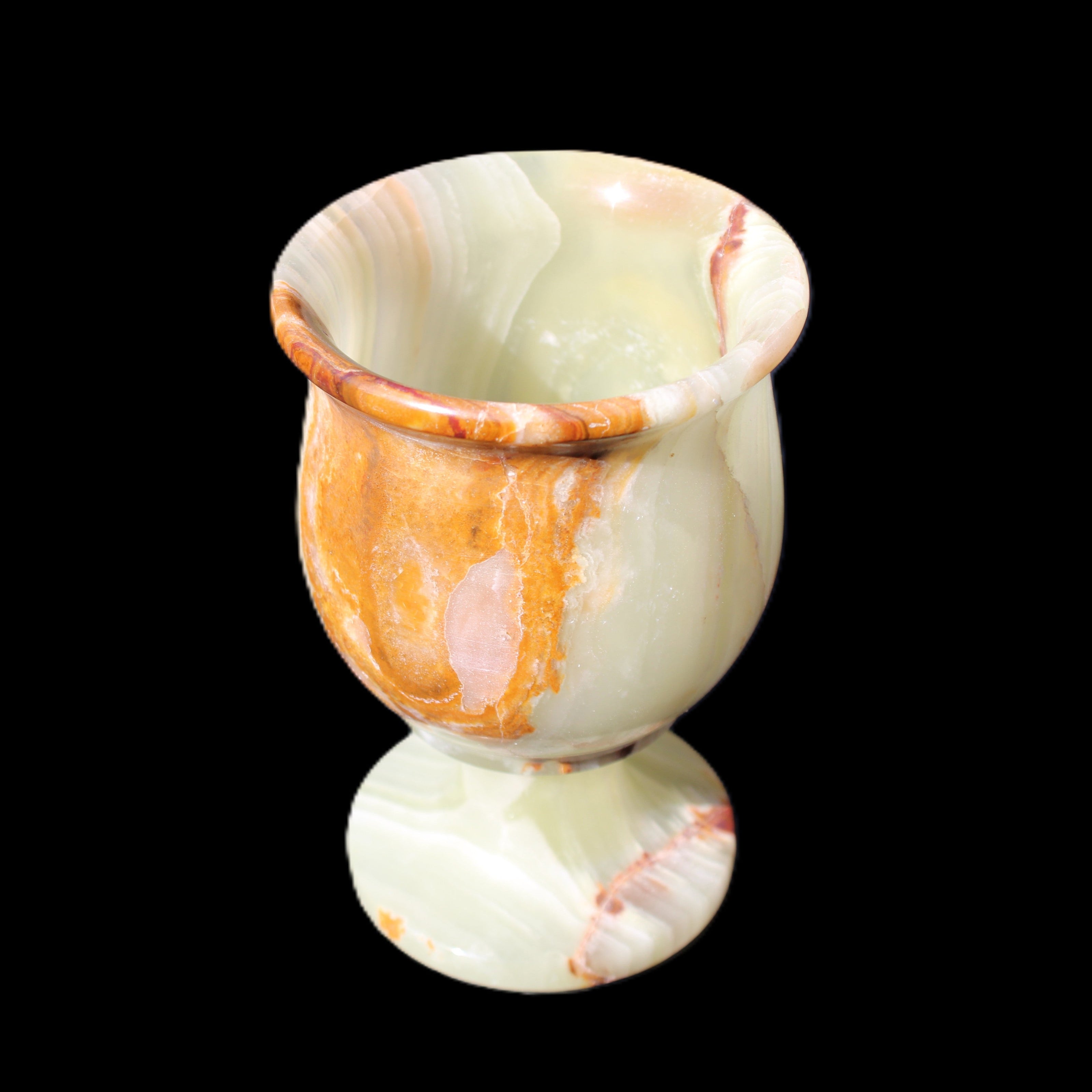 Afghan Jade goblets 80ml  62*95mm 226-250g in sunlight - Rocks and Things Store