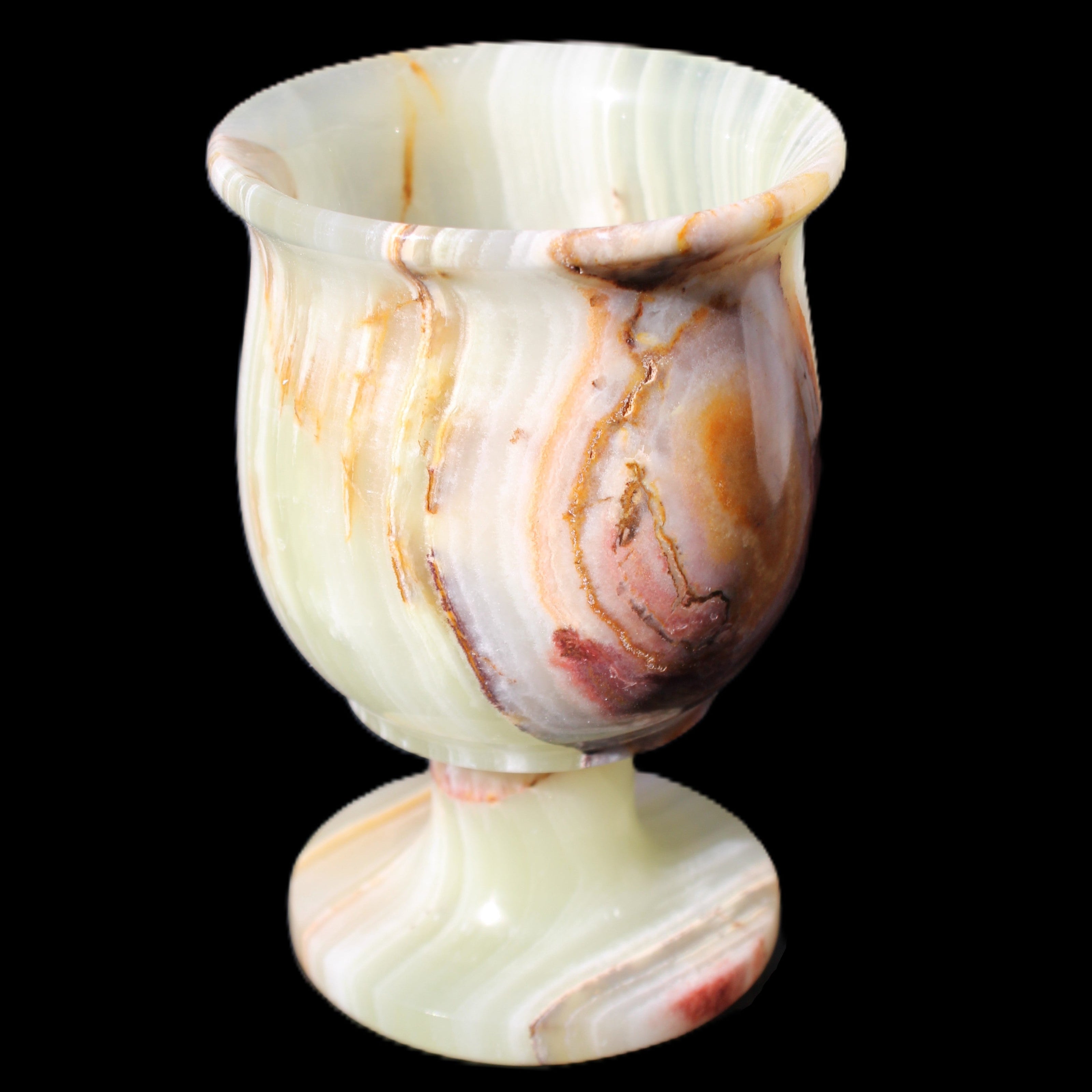 Afghan Jade goblets 80ml  62*95mm 226-250g in sunlight - Rocks and Things Store