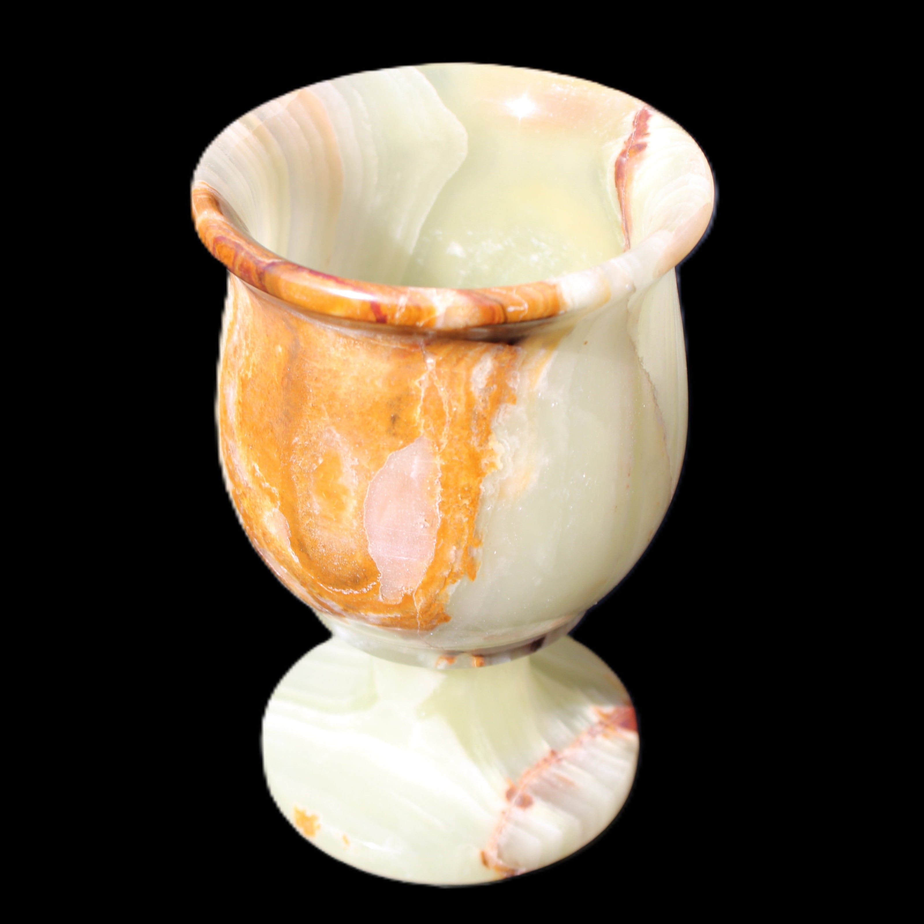 Afghan Jade goblets 80ml  62*95mm 226-250g in sunlight - Rocks and Things Store