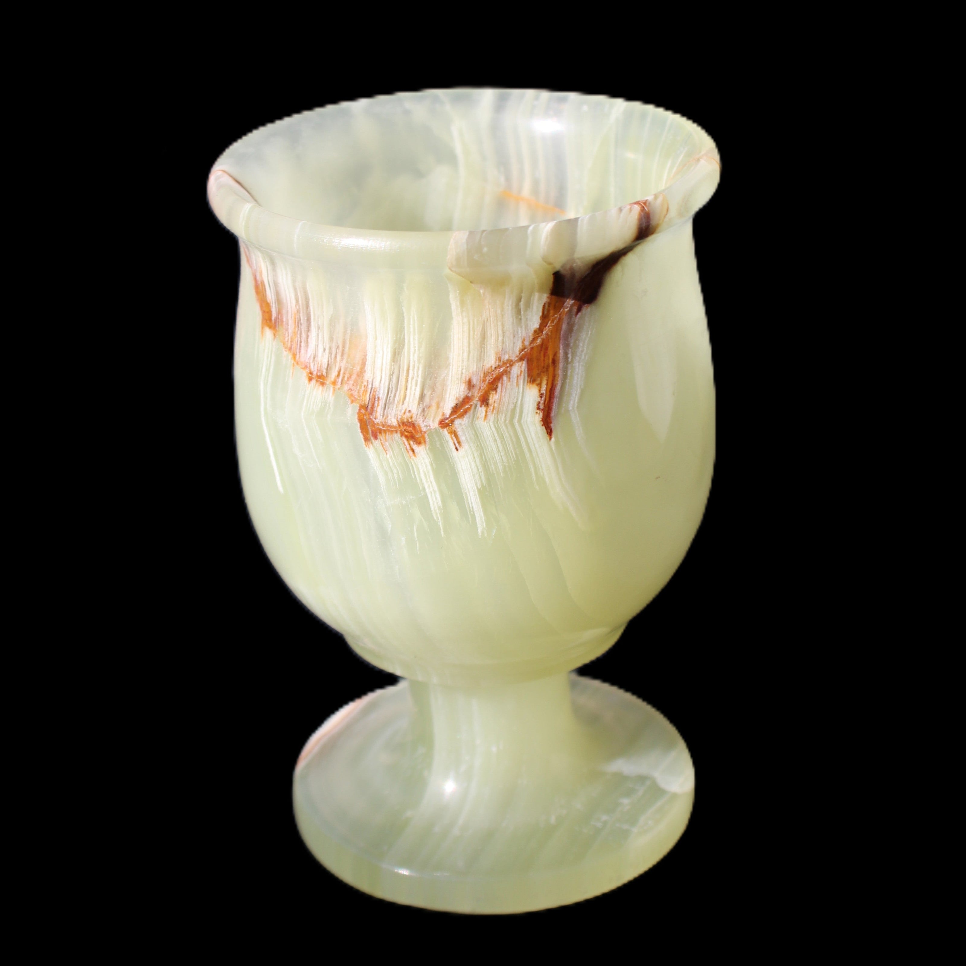 Afghan Jade goblets 80ml  62*95mm 226-250g in sunlight - Rocks and Things Store