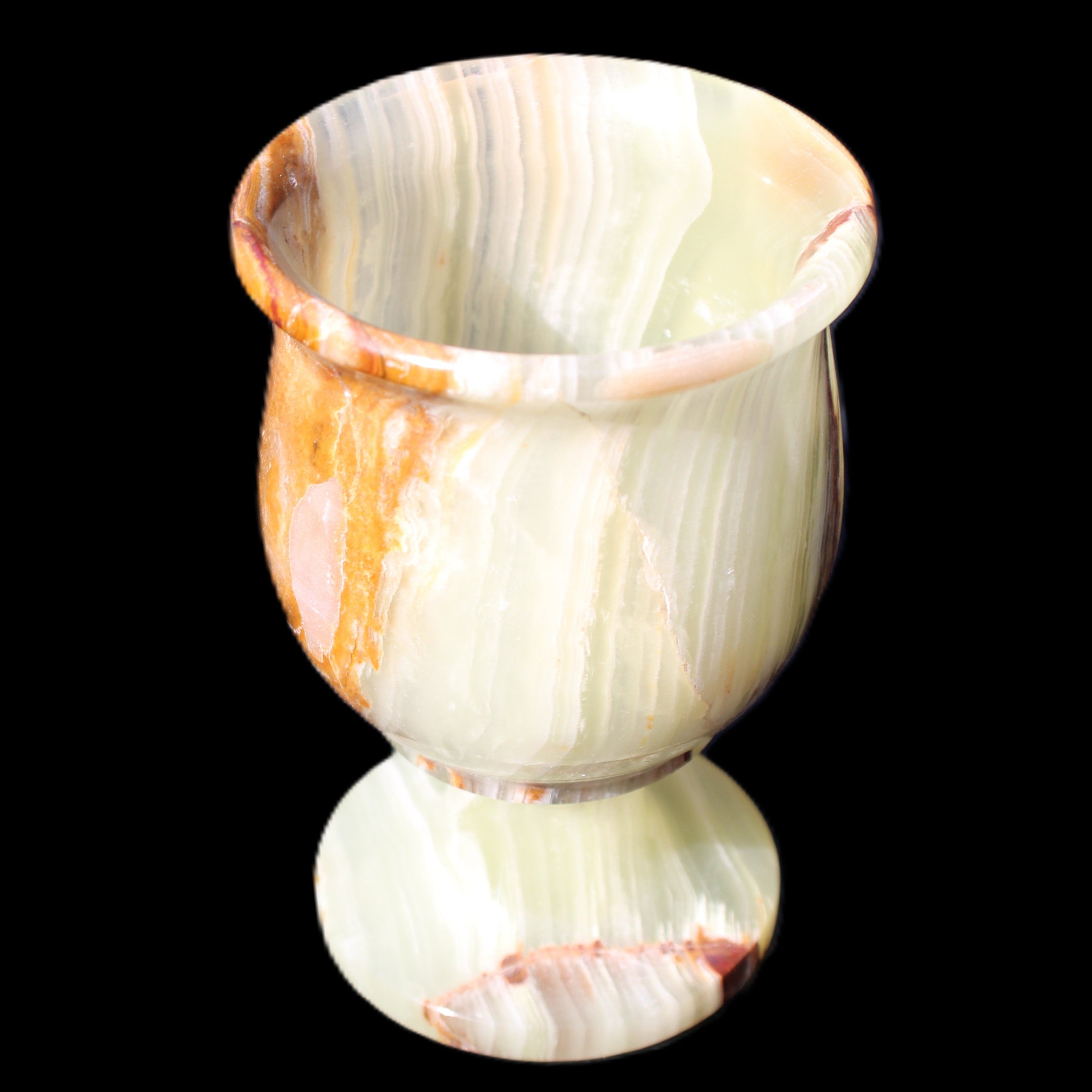 Afghan Jade goblets 80ml  62*95mm 226-250g in sunlight - Rocks and Things Store