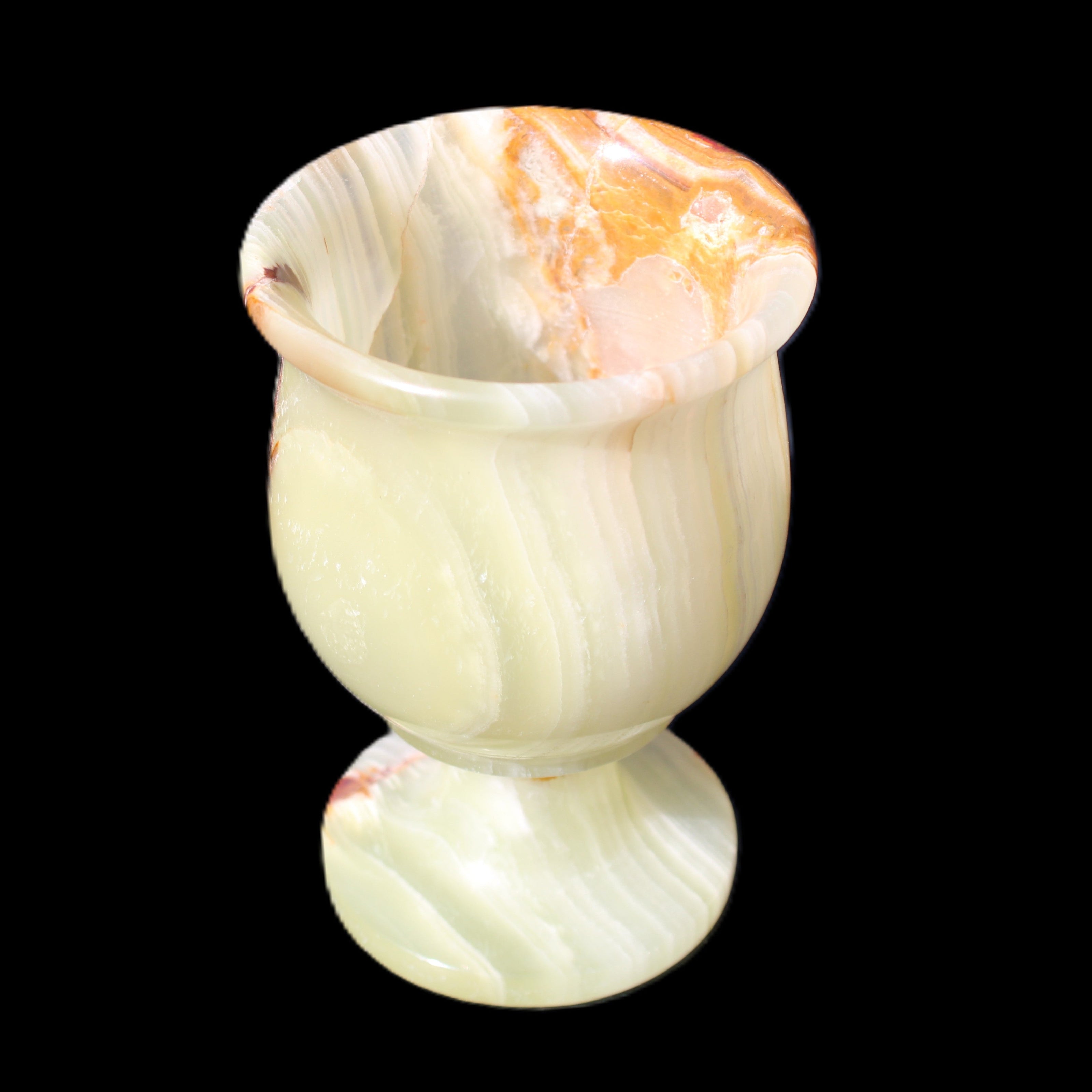Afghan Jade goblets 80ml  62*95mm 226-250g in sunlight - Rocks and Things Store