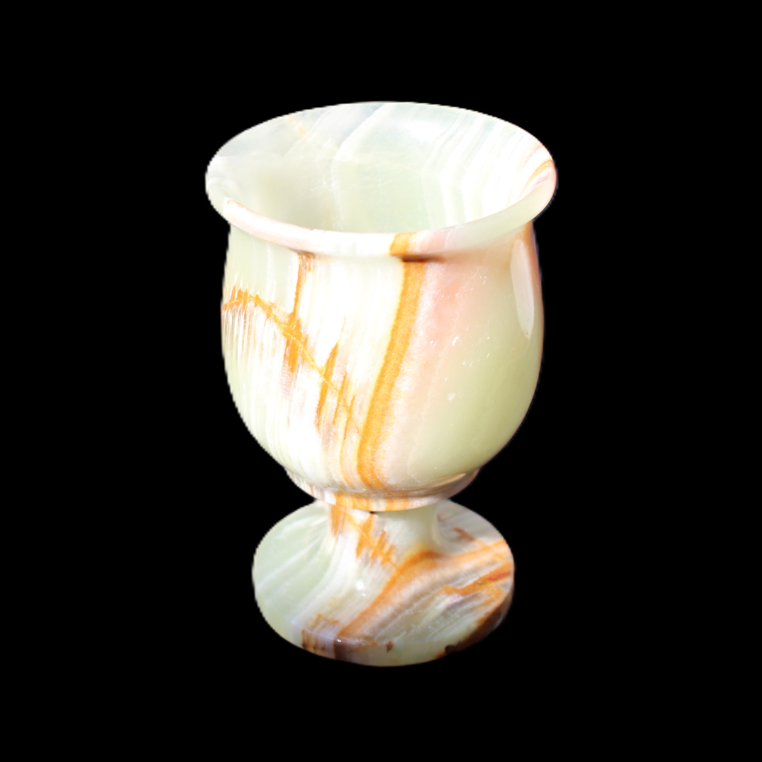 Afghan Jade goblets 80ml  62*95mm 226-250g in sunlight - Rocks and Things Store