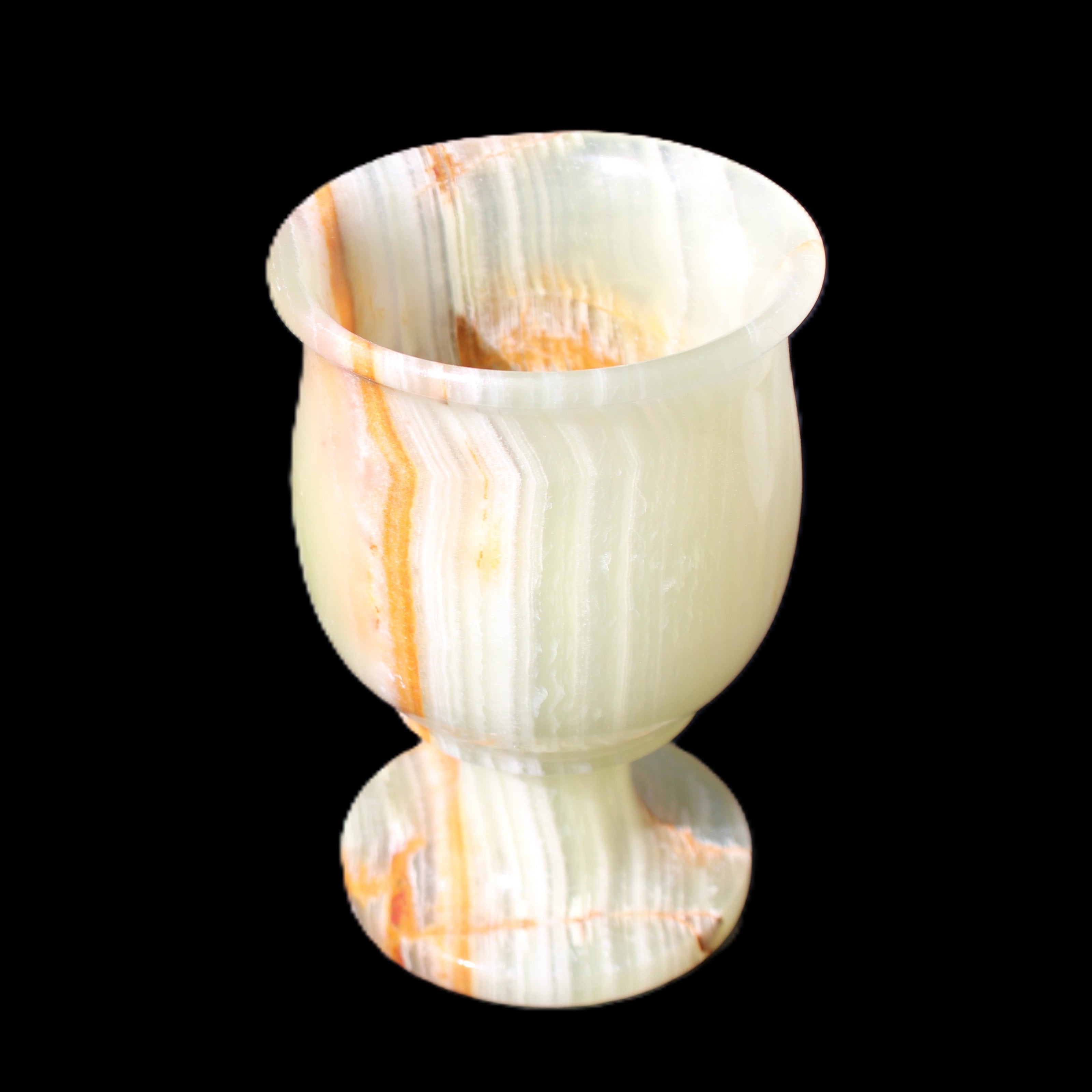 Afghan Jade goblets 80ml  62*95mm 226-250g in sunlight - Rocks and Things Store