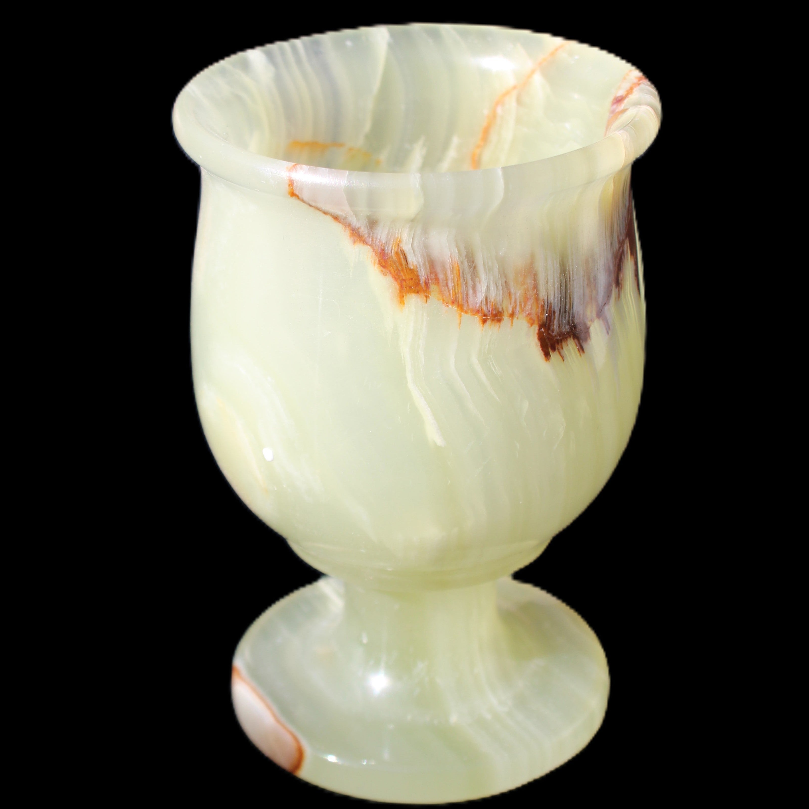 Afghan Jade goblets 80ml  62*95mm 226-250g in sunlight - Rocks and Things Store