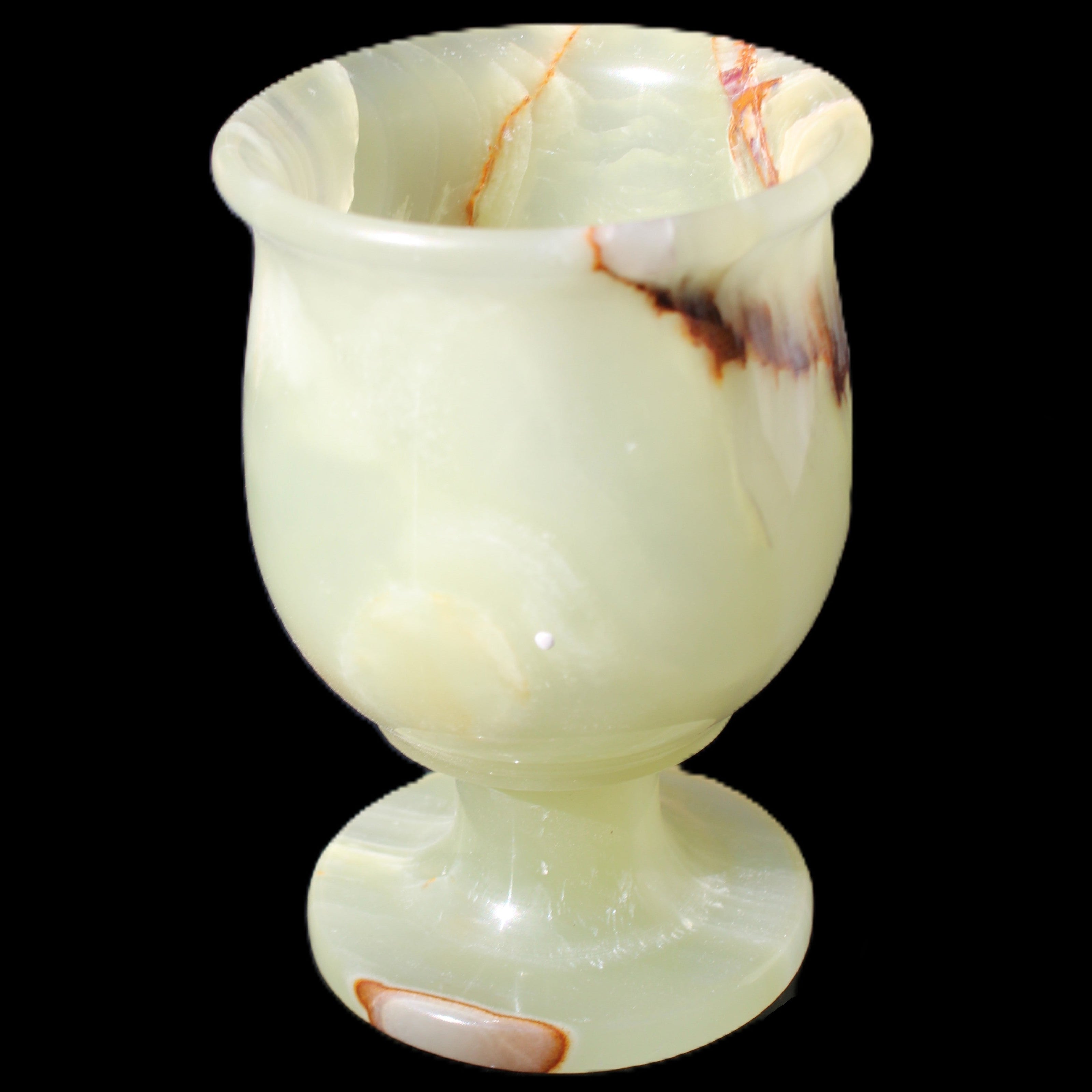 Afghan Jade goblets 80ml  62*95mm 226-250g in sunlight - Rocks and Things Store